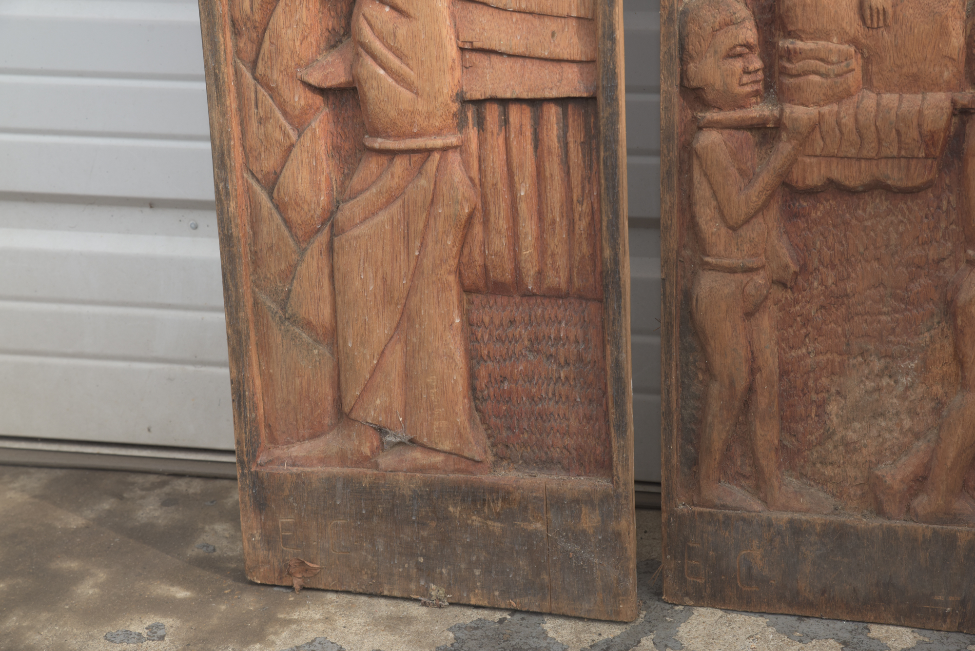 E. Chola Carved Congolese Wood Panels "Katanga", "Kasai" and "Lomami"