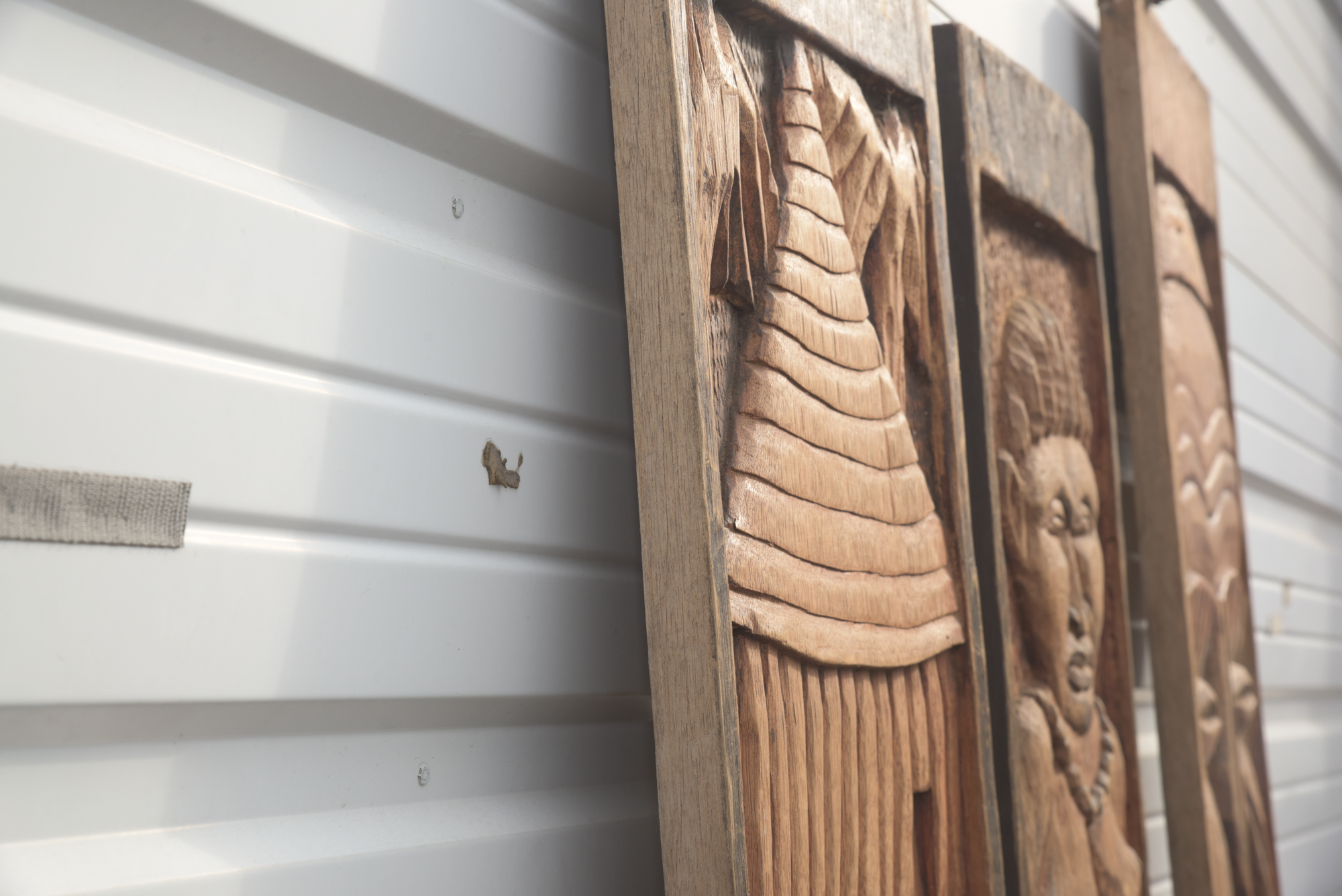 E. Chola Carved Congolese Wood Panels "Katanga", "Kasai" and "Lomami"