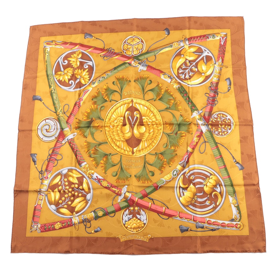 1991 Vintage Hermès of Paris "Daimyo Princes du Soleil Levant" Scarf