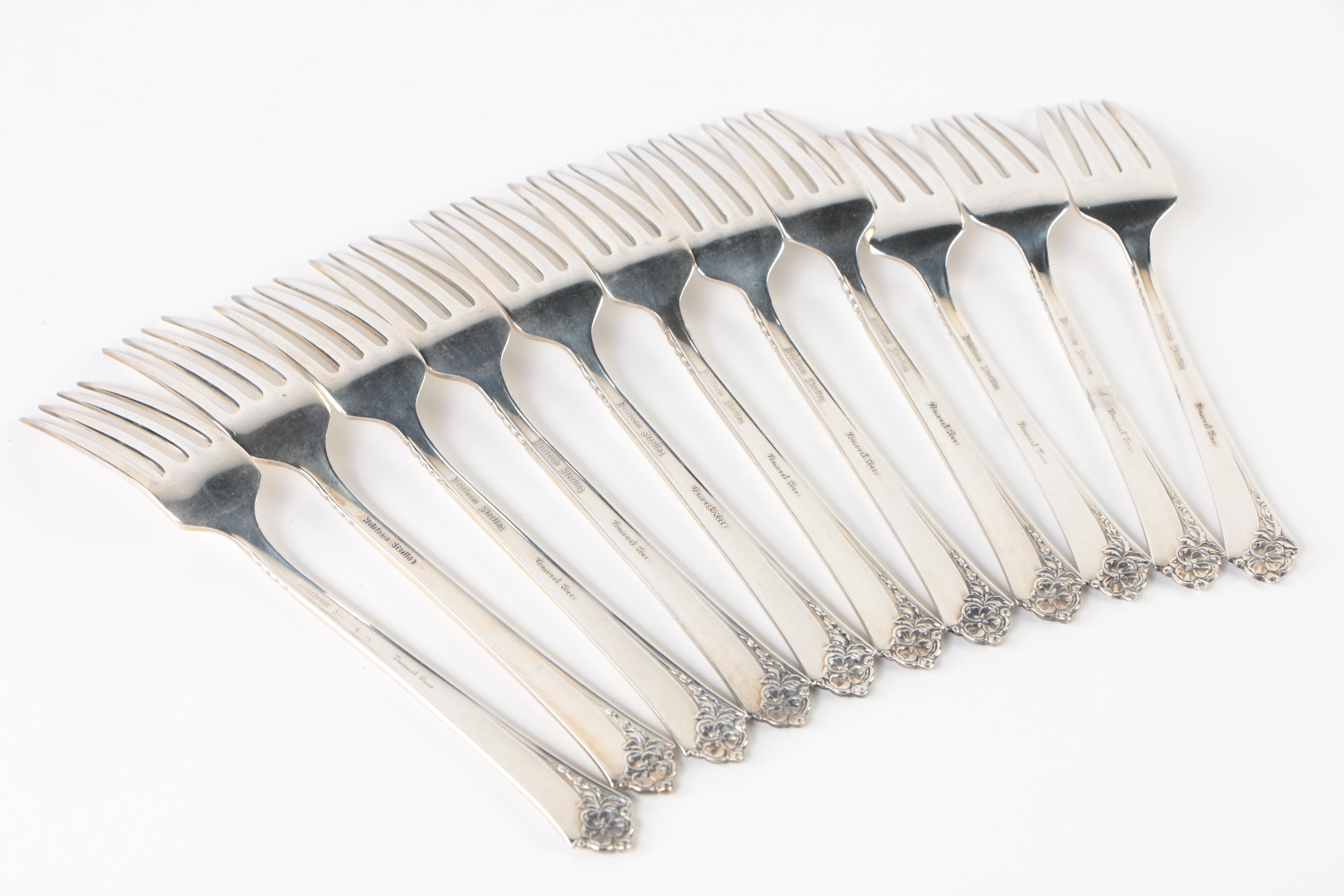 Heirloom by Oneida "Damask Rose" Sterling Silver Flatware Collection