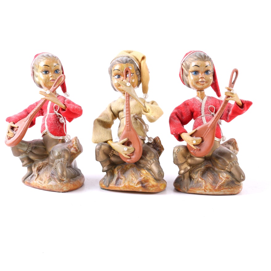 1960s Tislo Musical Pixie Figurines