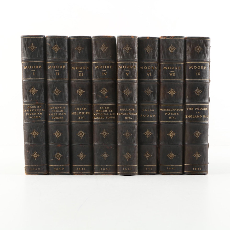 1840-41 "The Poetical Works of Thomas Moore" Eight Volumes