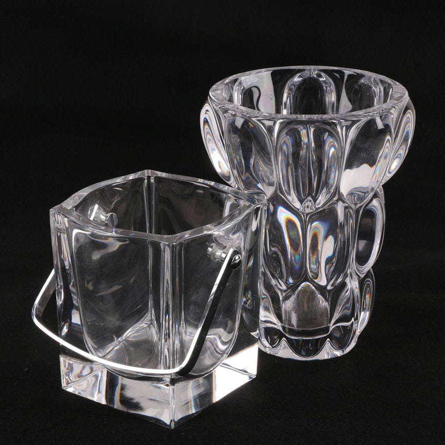 Cristal de Sevres "Etrusque" Vase and "Keos" Ice Bucket
