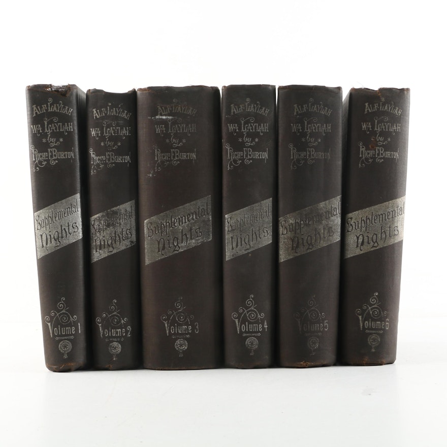 1886-8 Limited "Supplemental Nights" Six Volume Set by Richard Burton