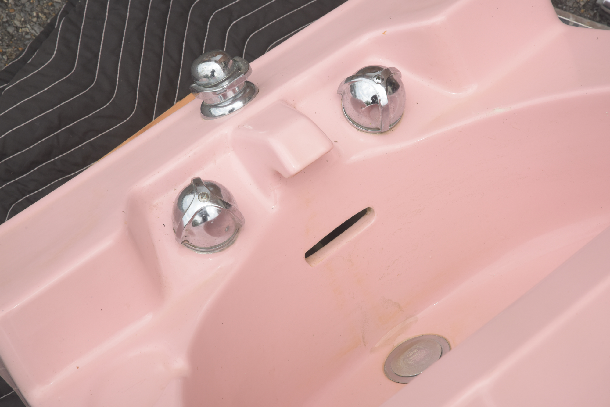 Circa 1948-1970 Crane Drexel Pink Sink Designed by Henry Dreyfuss