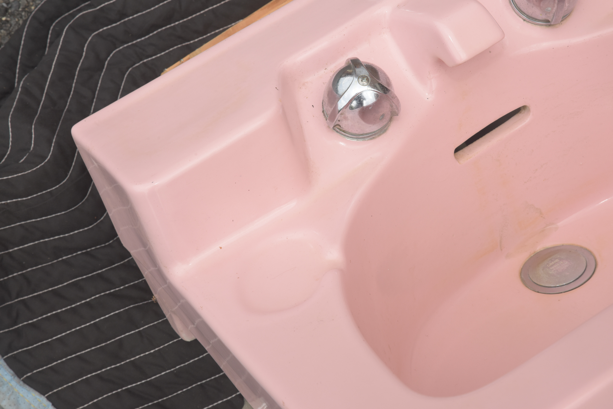 Circa 1948-1970 Crane Drexel Pink Sink Designed by Henry Dreyfuss