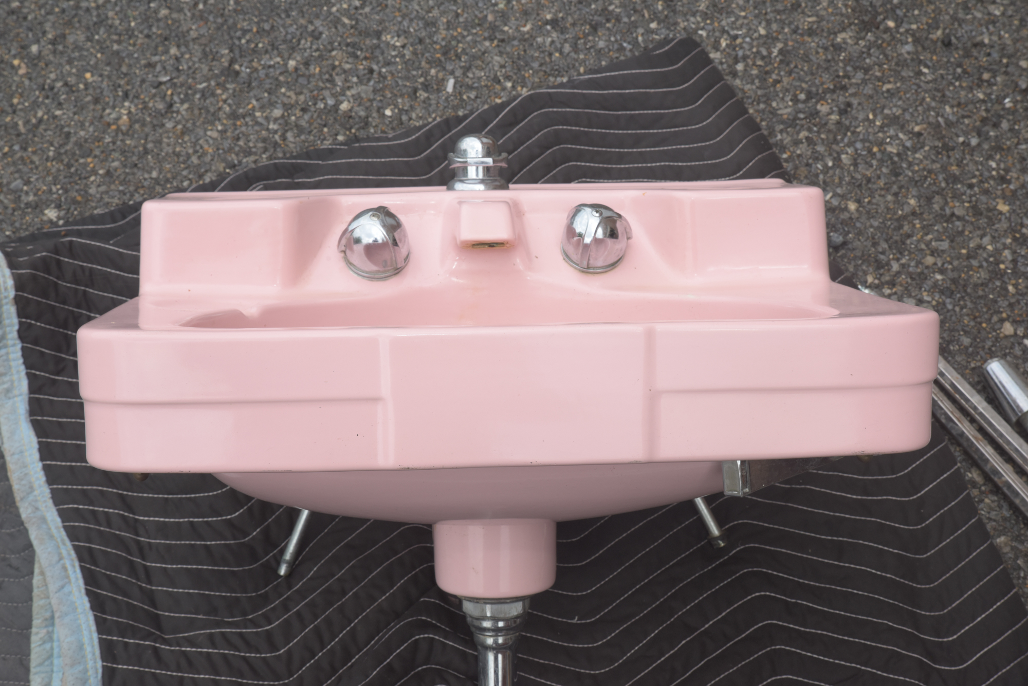 Circa 1948-1970 Crane Drexel Pink Sink Designed by Henry Dreyfuss