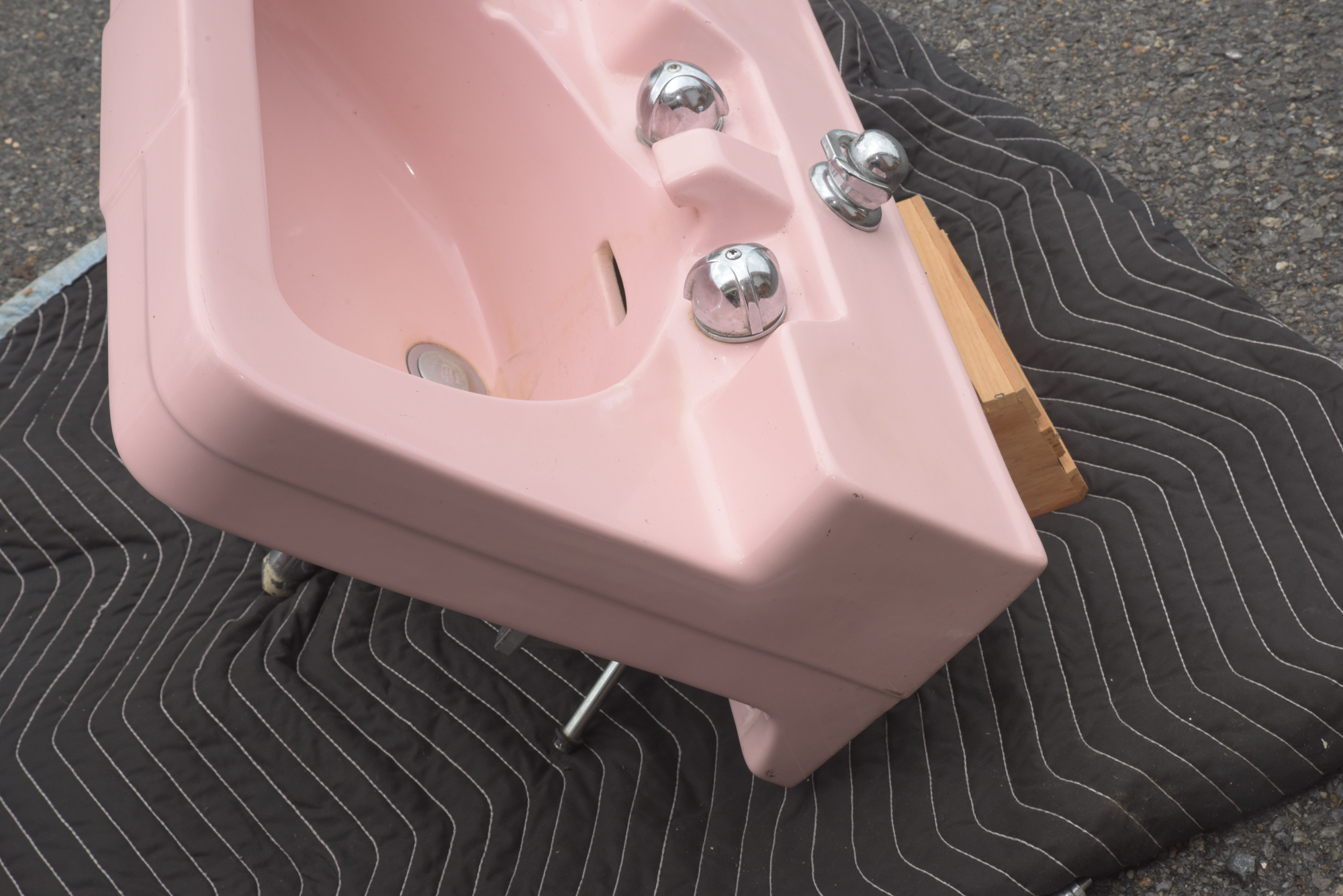 Circa 1948-1970 Crane Drexel Pink Sink Designed by Henry Dreyfuss