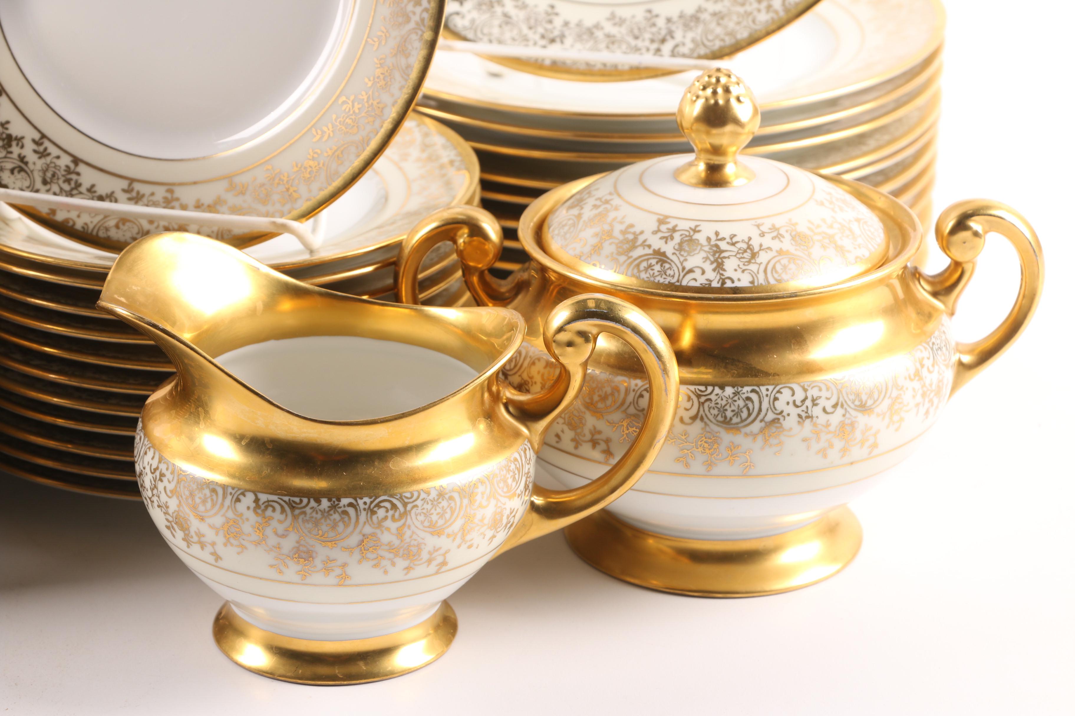 Hutschenreuther Porcelain Dinnerware Osborne Studio Decorated c. 1939-65