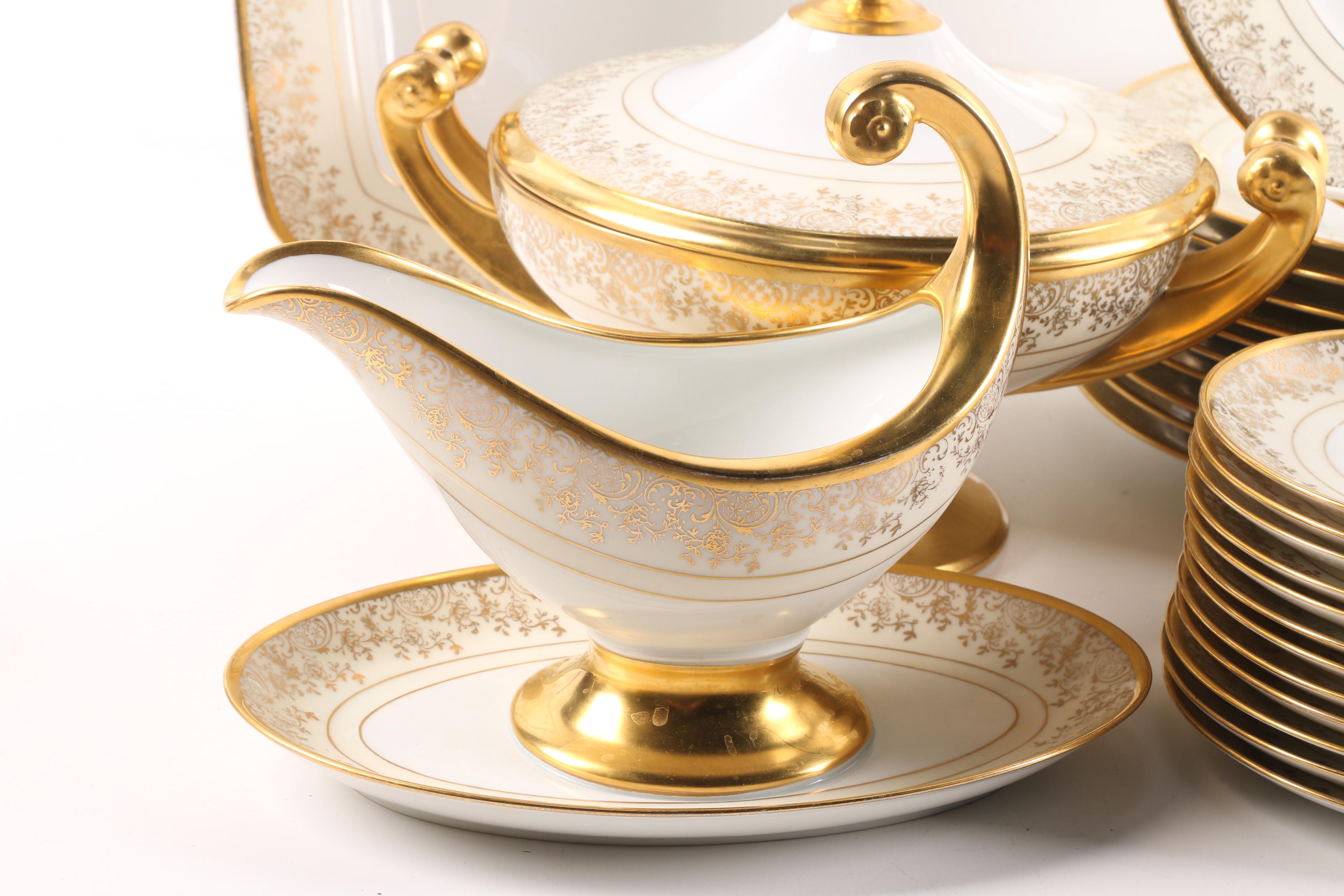 Hutschenreuther Porcelain Dinnerware Osborne Studio Decorated c. 1939-65