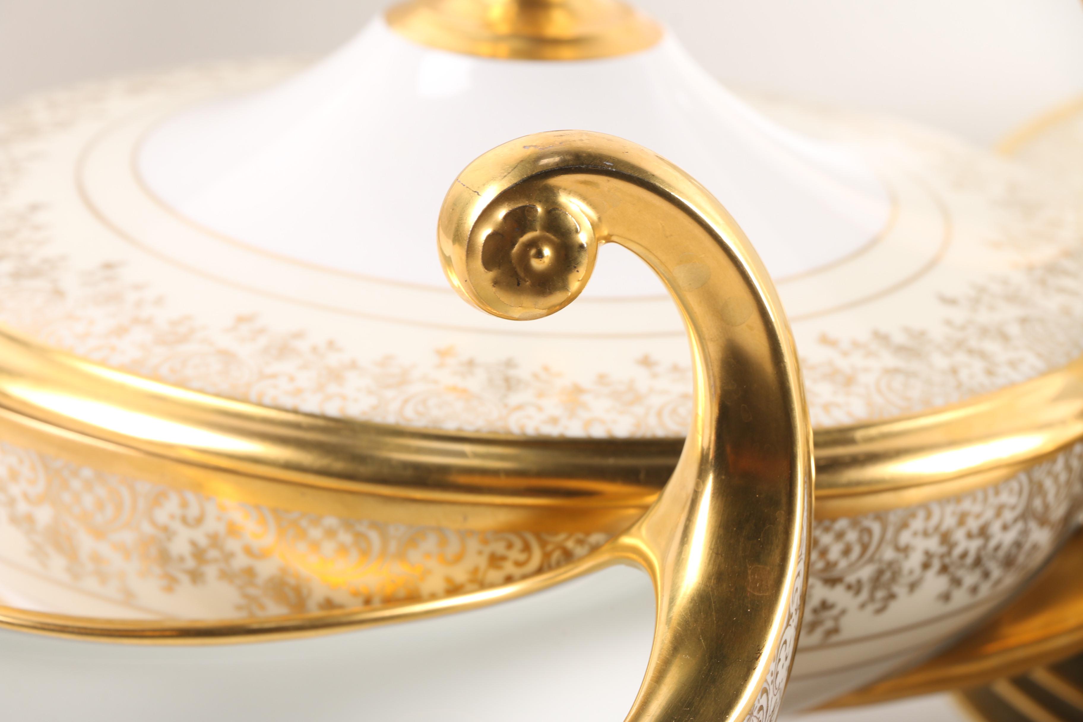 Hutschenreuther Porcelain Dinnerware Osborne Studio Decorated c. 1939-65