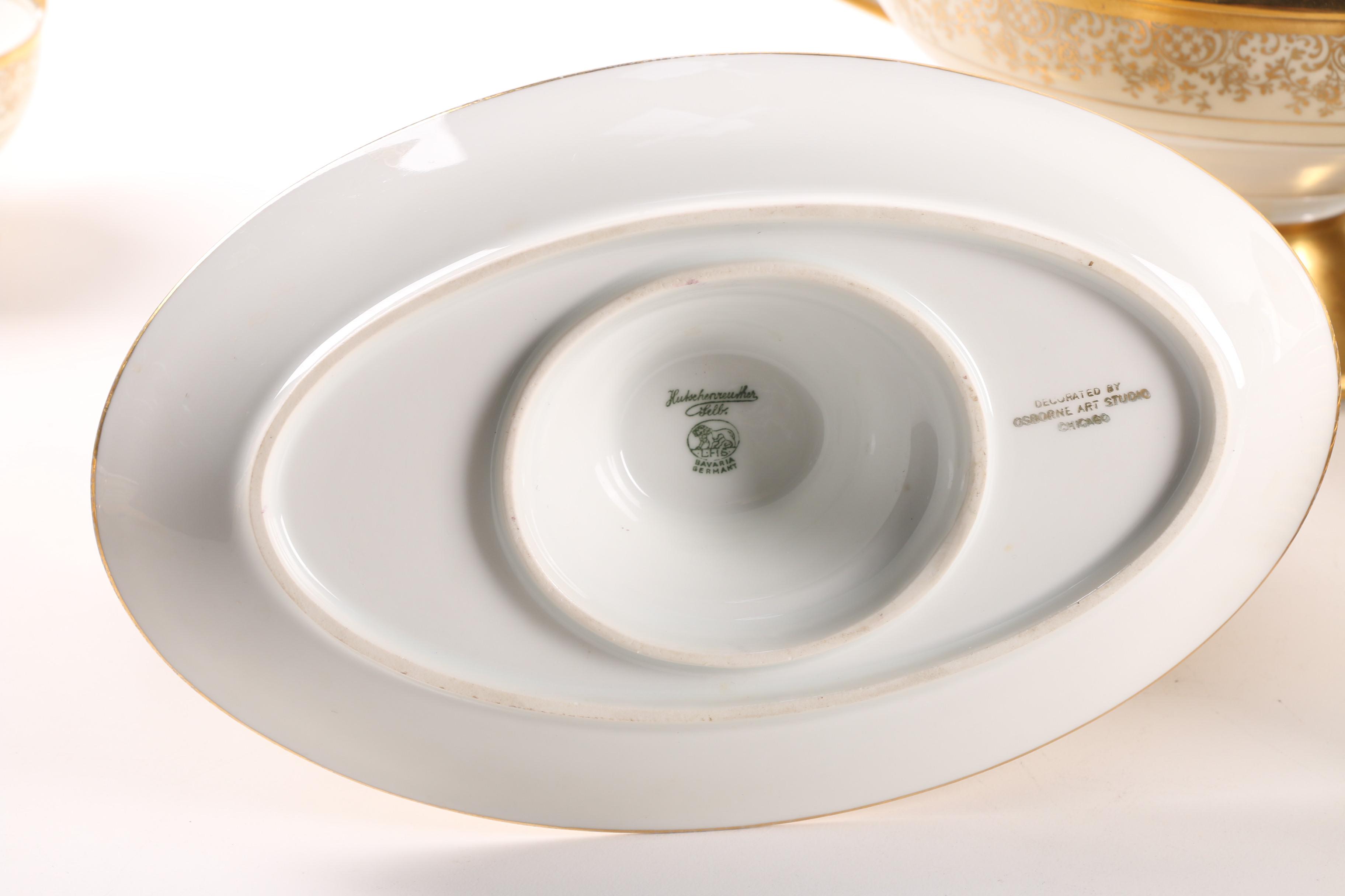 Hutschenreuther Porcelain Dinnerware Osborne Studio Decorated c. 1939-65