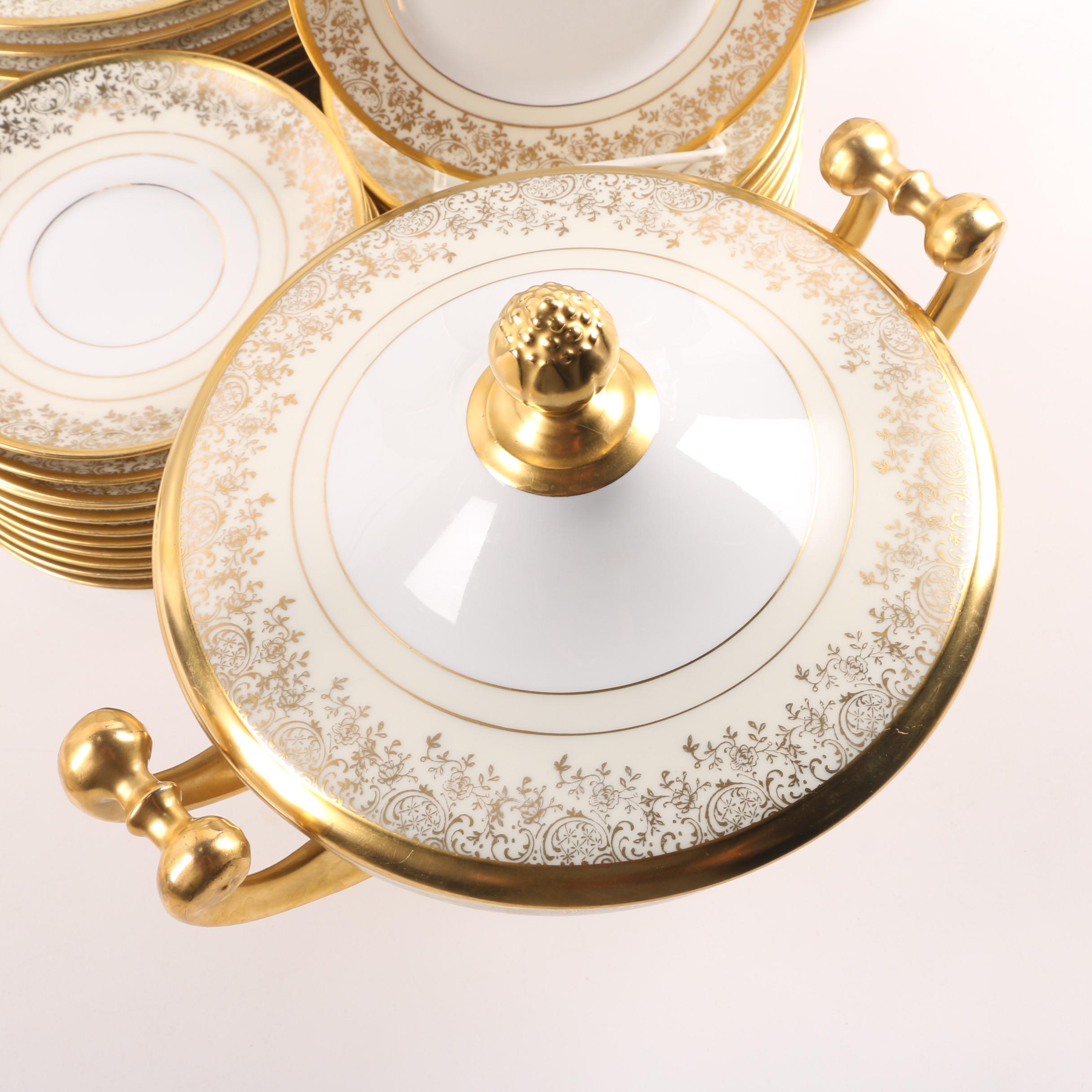 Hutschenreuther Porcelain Dinnerware Osborne Studio Decorated c. 1939-65