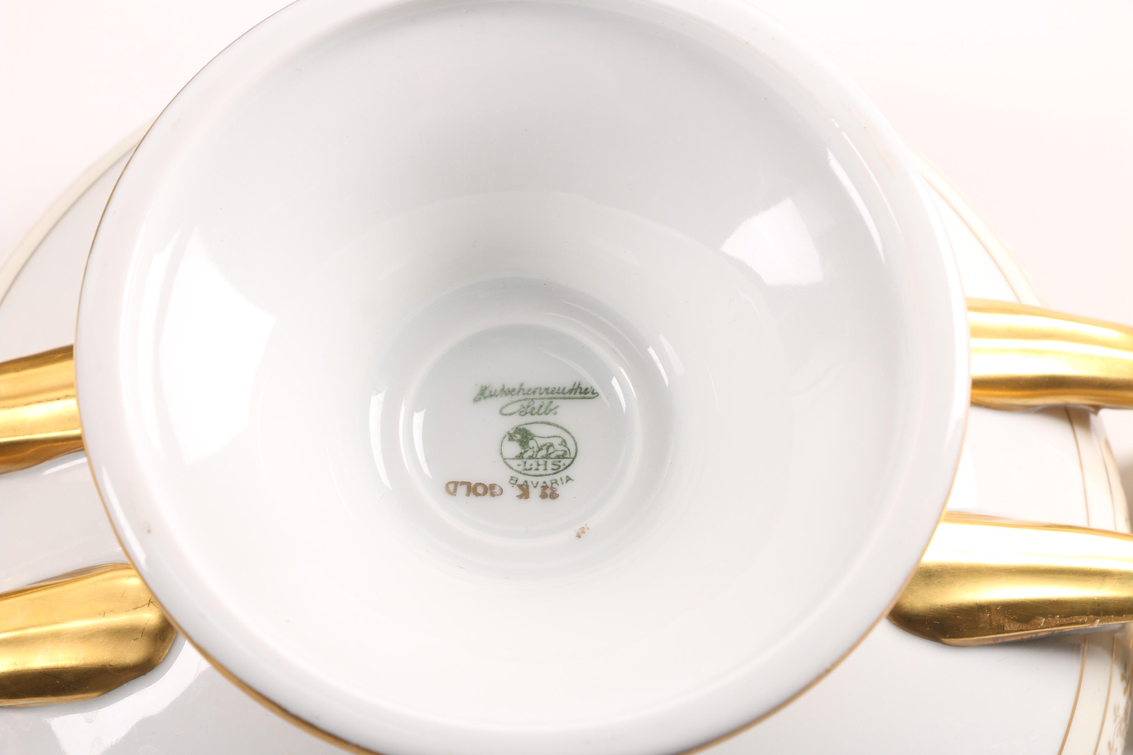 Hutschenreuther Porcelain Dinnerware Osborne Studio Decorated c. 1939-65