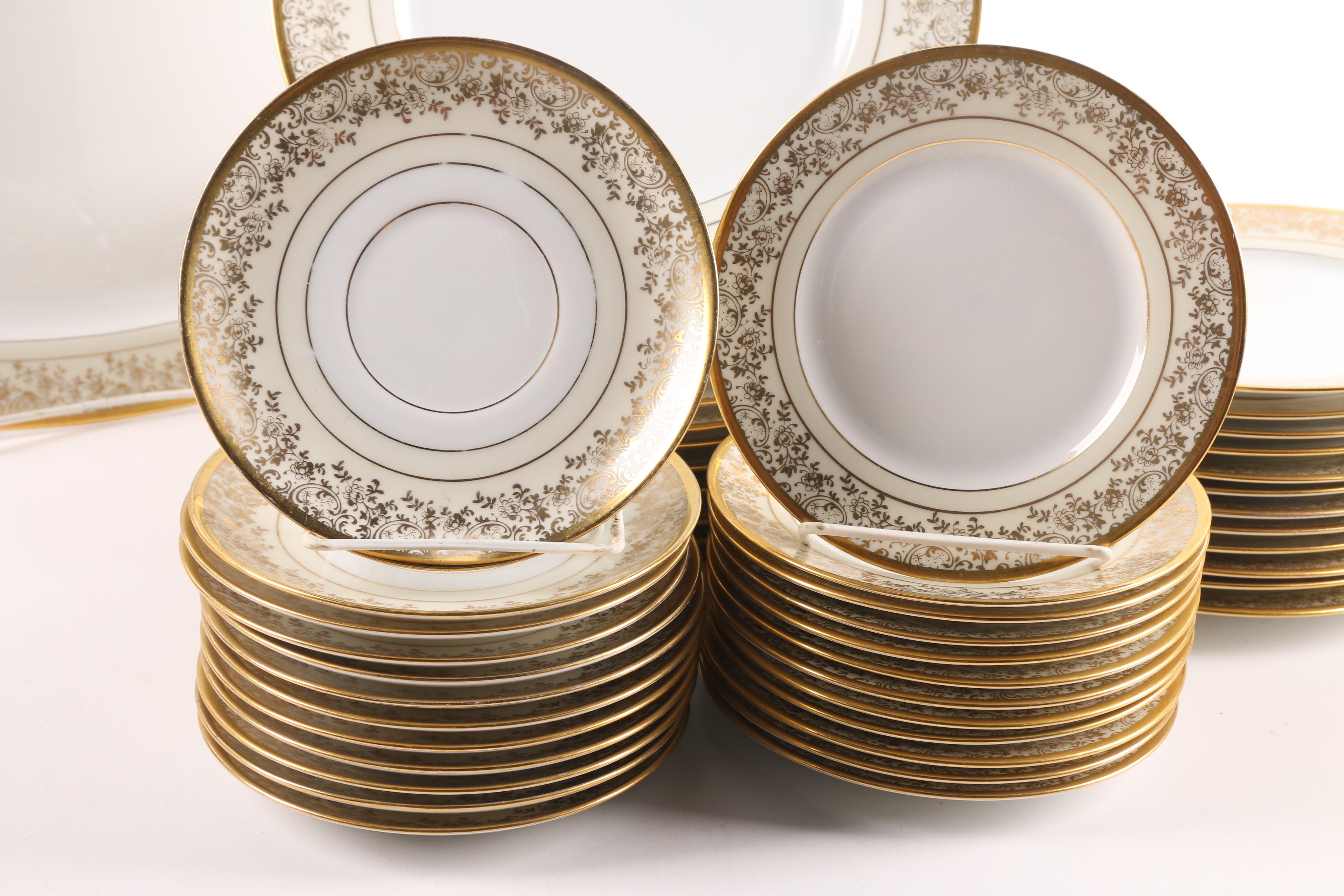 Hutschenreuther Porcelain Dinnerware Osborne Studio Decorated c. 1939-65