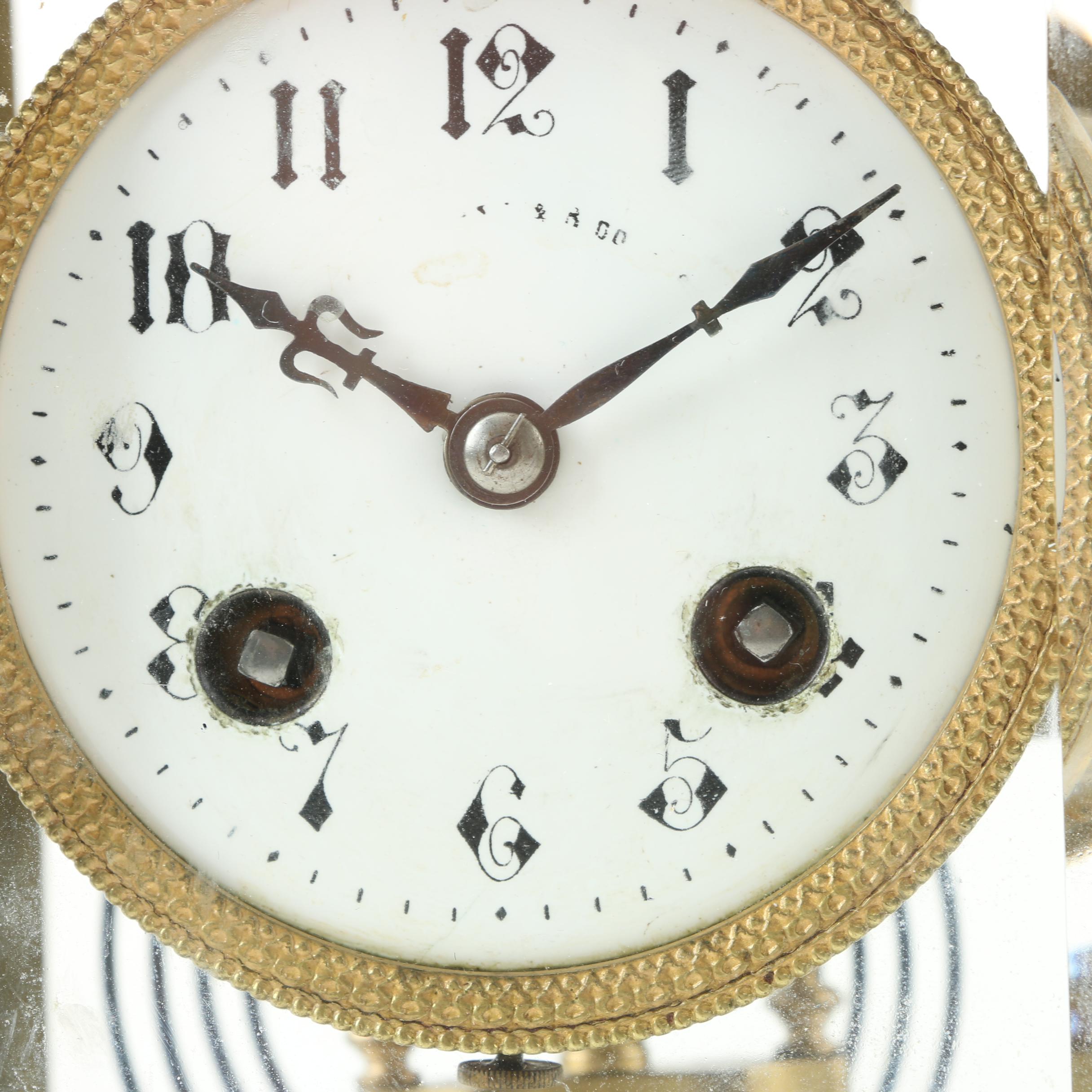 Japy Freres Brass and Beveled Glass Bracket Clock