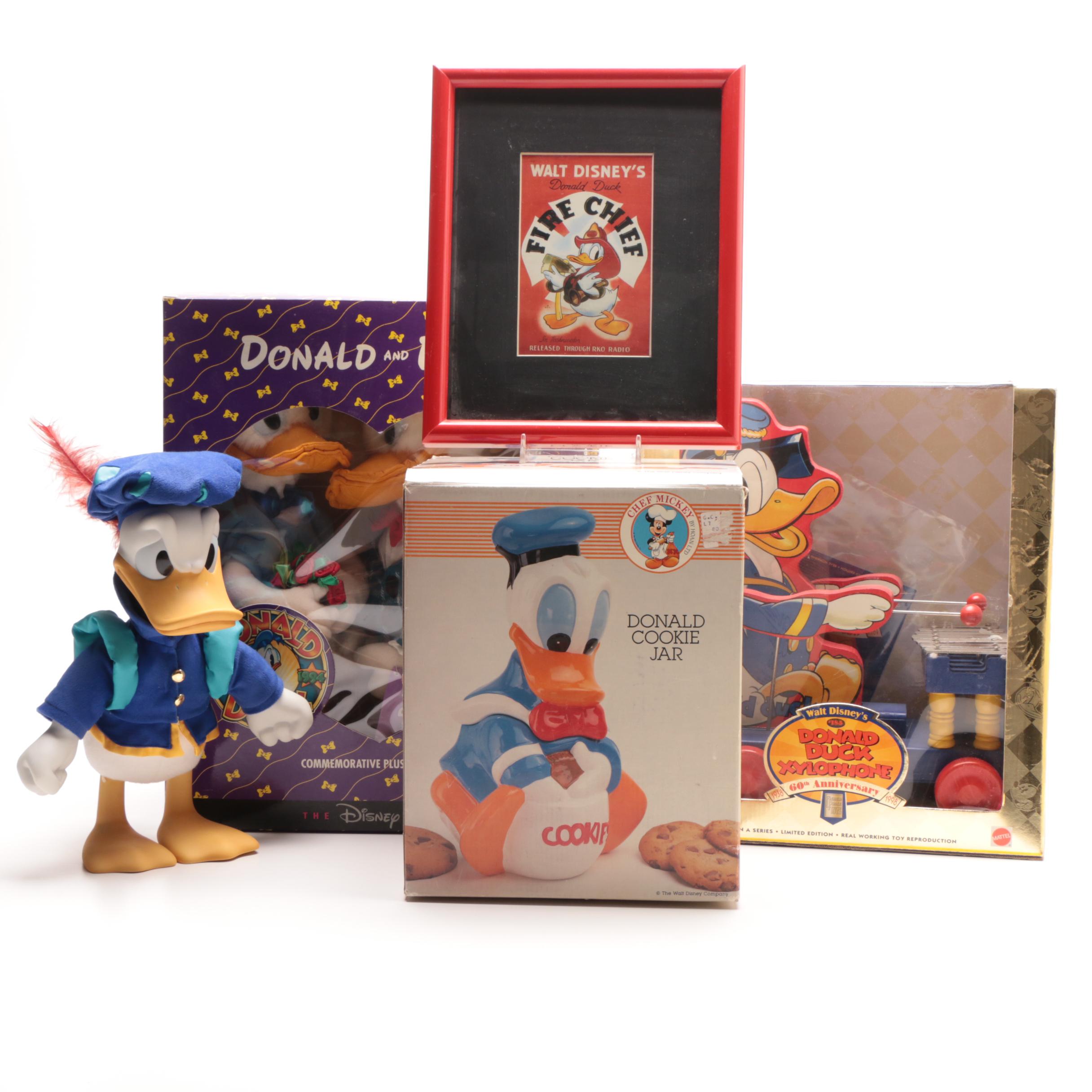 Donald Duck Dolls with Cookie Jar and Picture