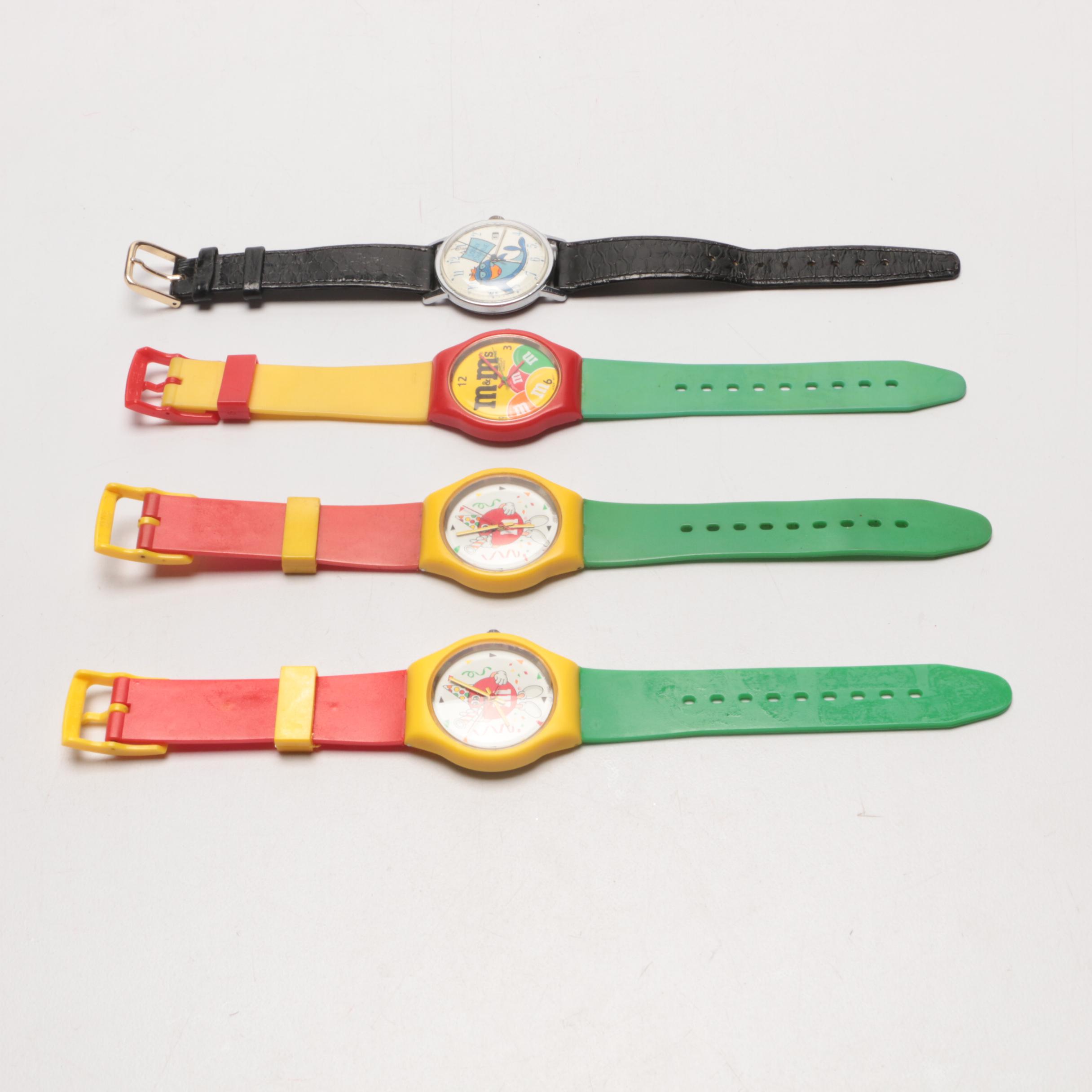 M&M Candy and Charlie Tuna Character Watches