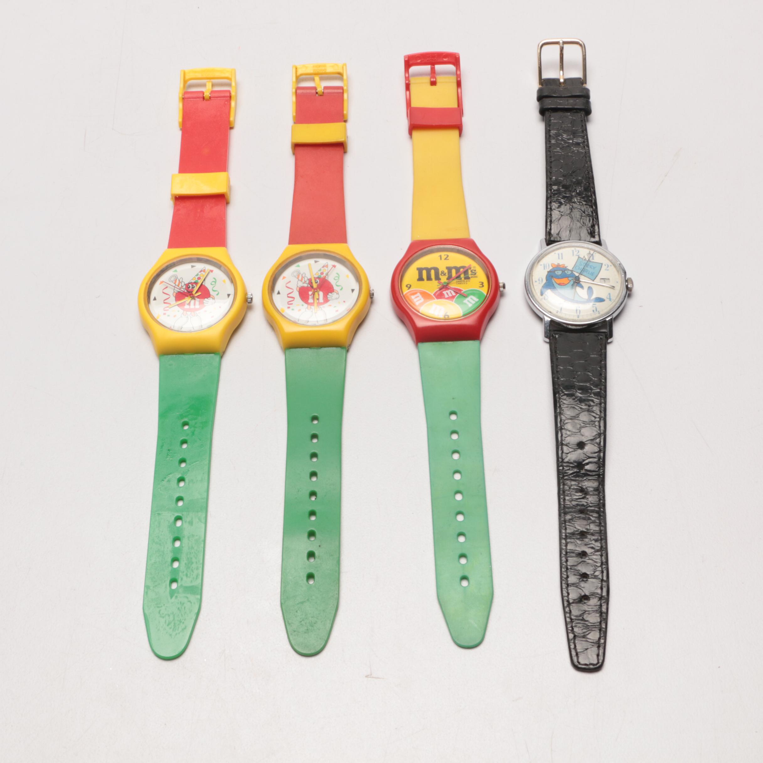 M&M Candy and Charlie Tuna Character Watches