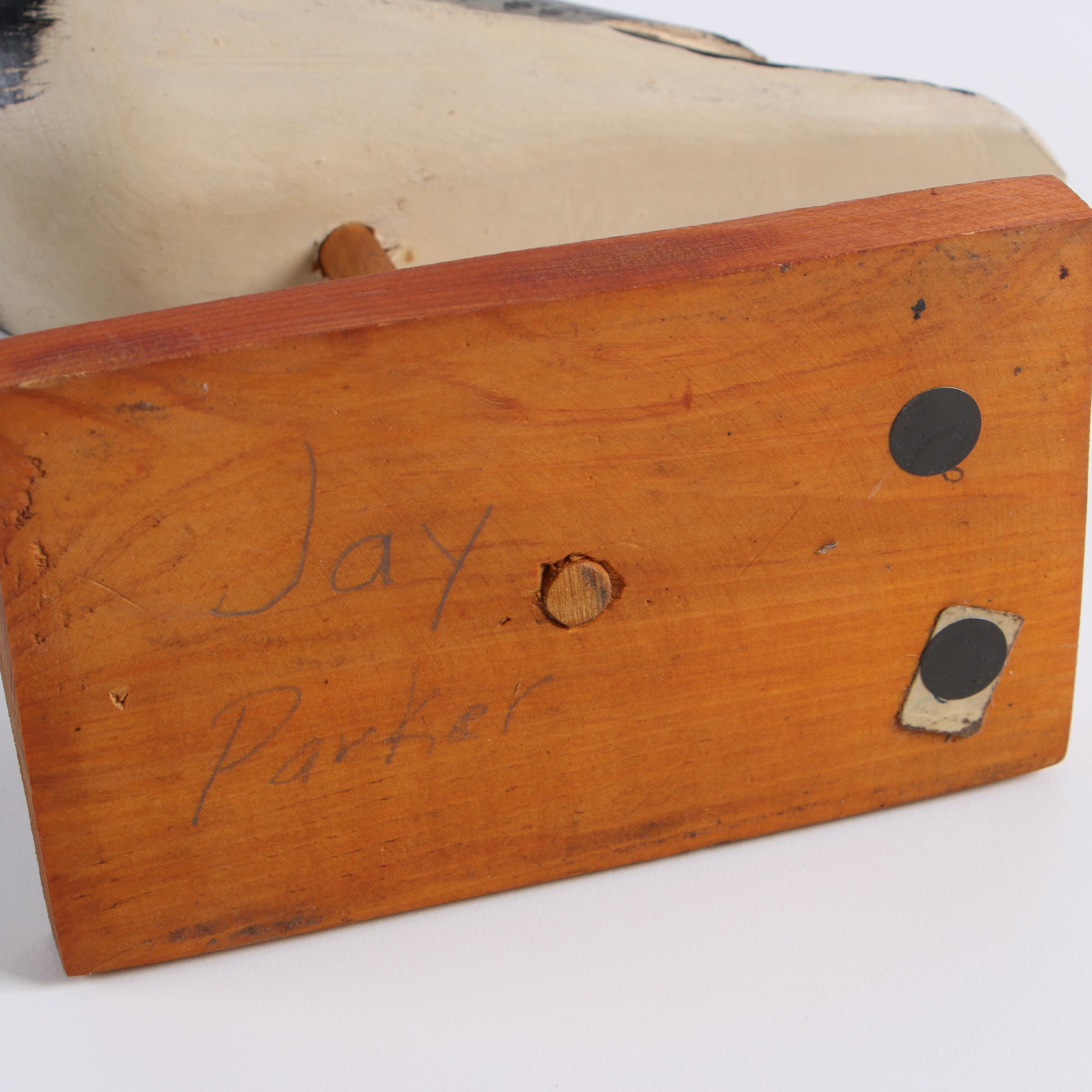 Four Painted Wood Shorebird Decoys Including Jay Parker