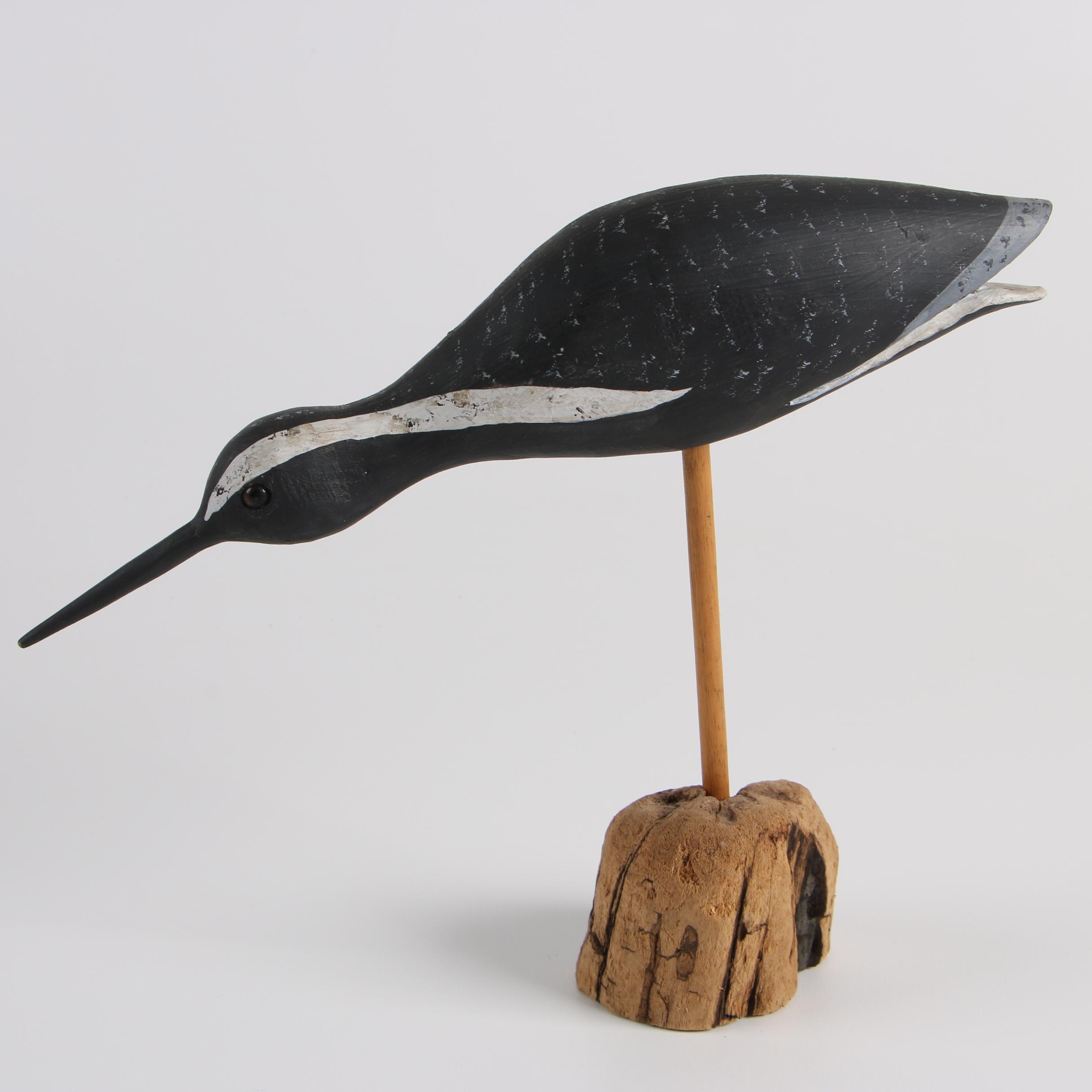 Four Painted Wood Shorebird Decoys Including Jay Parker