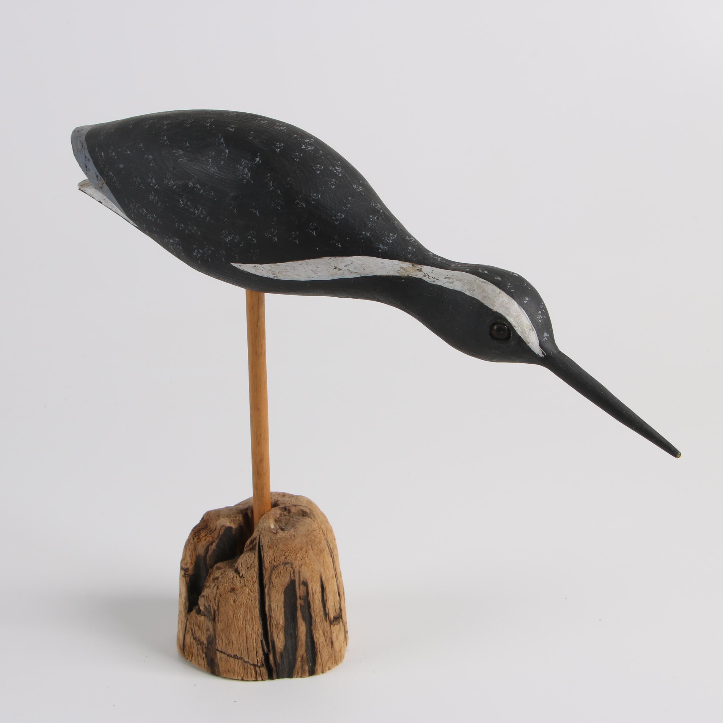 Four Painted Wood Shorebird Decoys Including Jay Parker