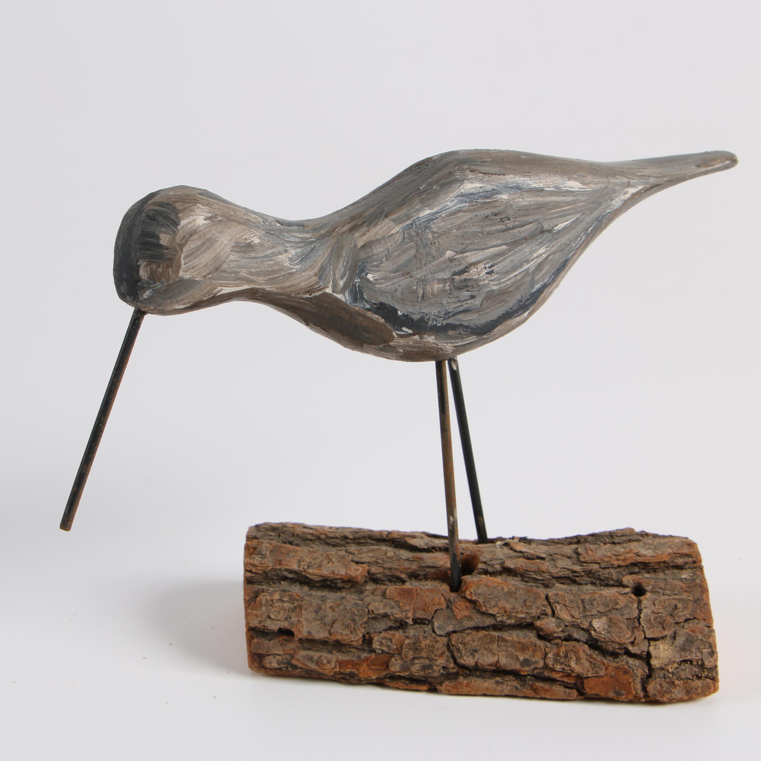 Four Painted Wood Shorebird Decoys Including Jay Parker