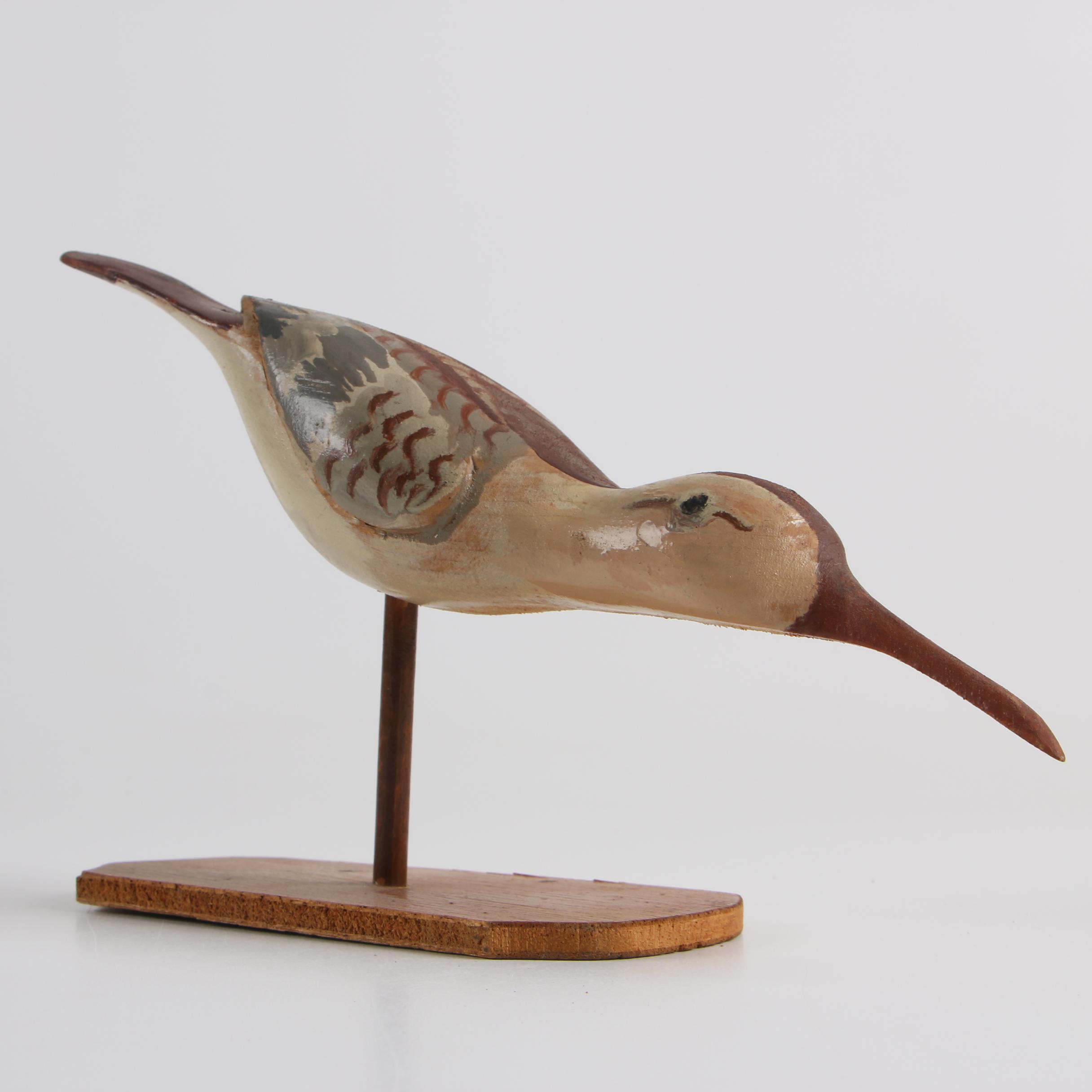 Four Painted Wood Shorebird Decoys Including Jay Parker