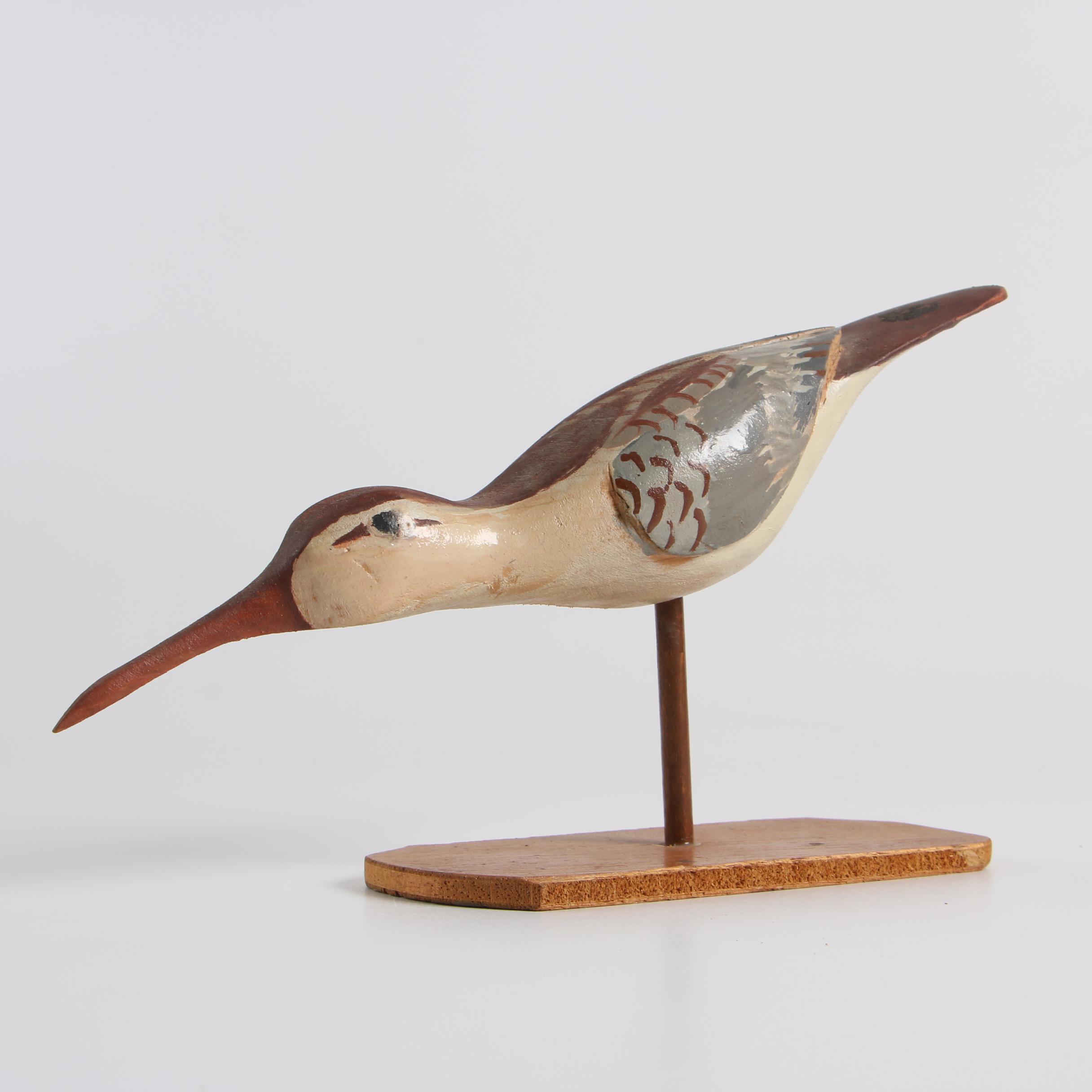 Four Painted Wood Shorebird Decoys Including Jay Parker