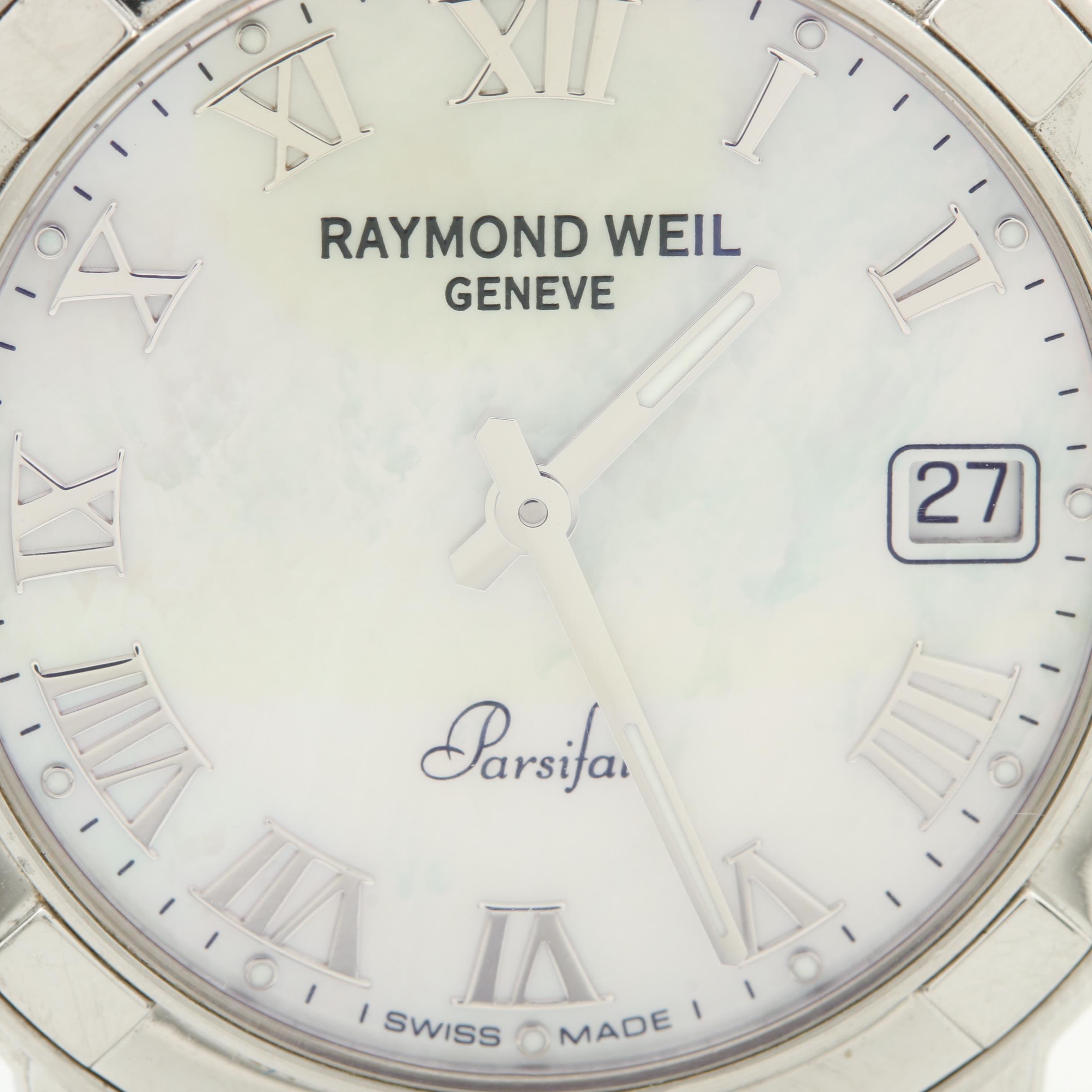 Raymond Weil Stainless Steel Mother of Pearl and Synthetic Sapphire Watch