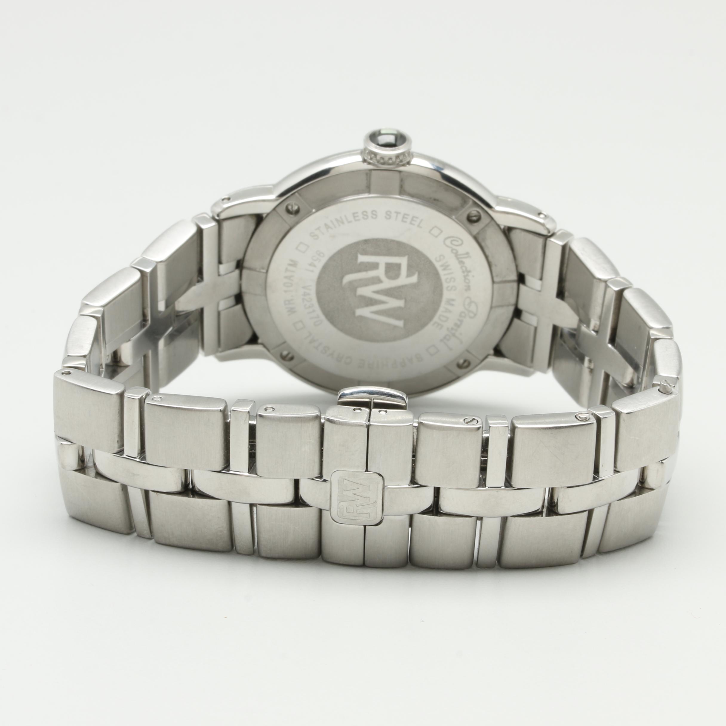 Raymond Weil Stainless Steel Mother of Pearl and Synthetic Sapphire Watch