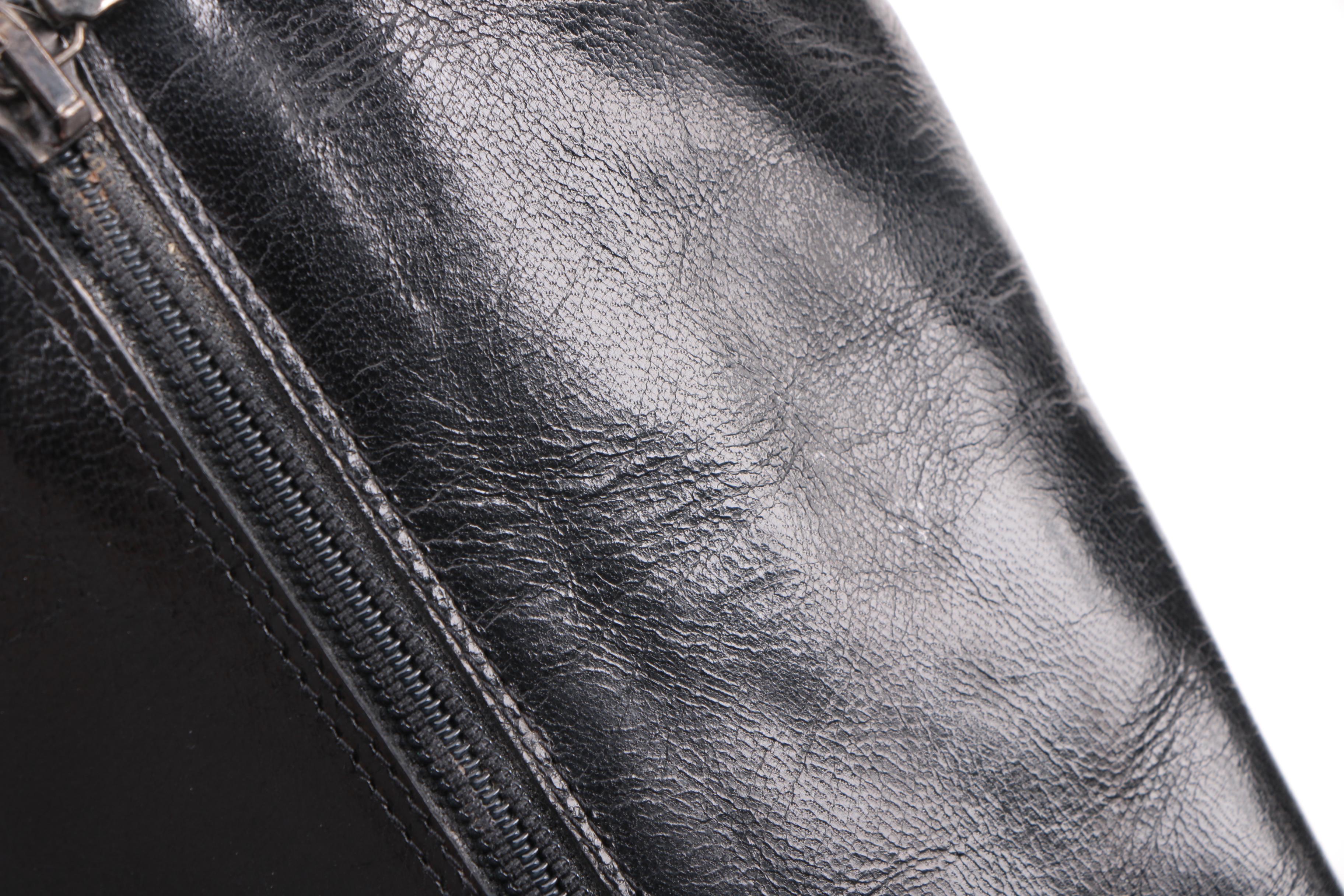 Women's Prada Black Leather Lace-Up Boots