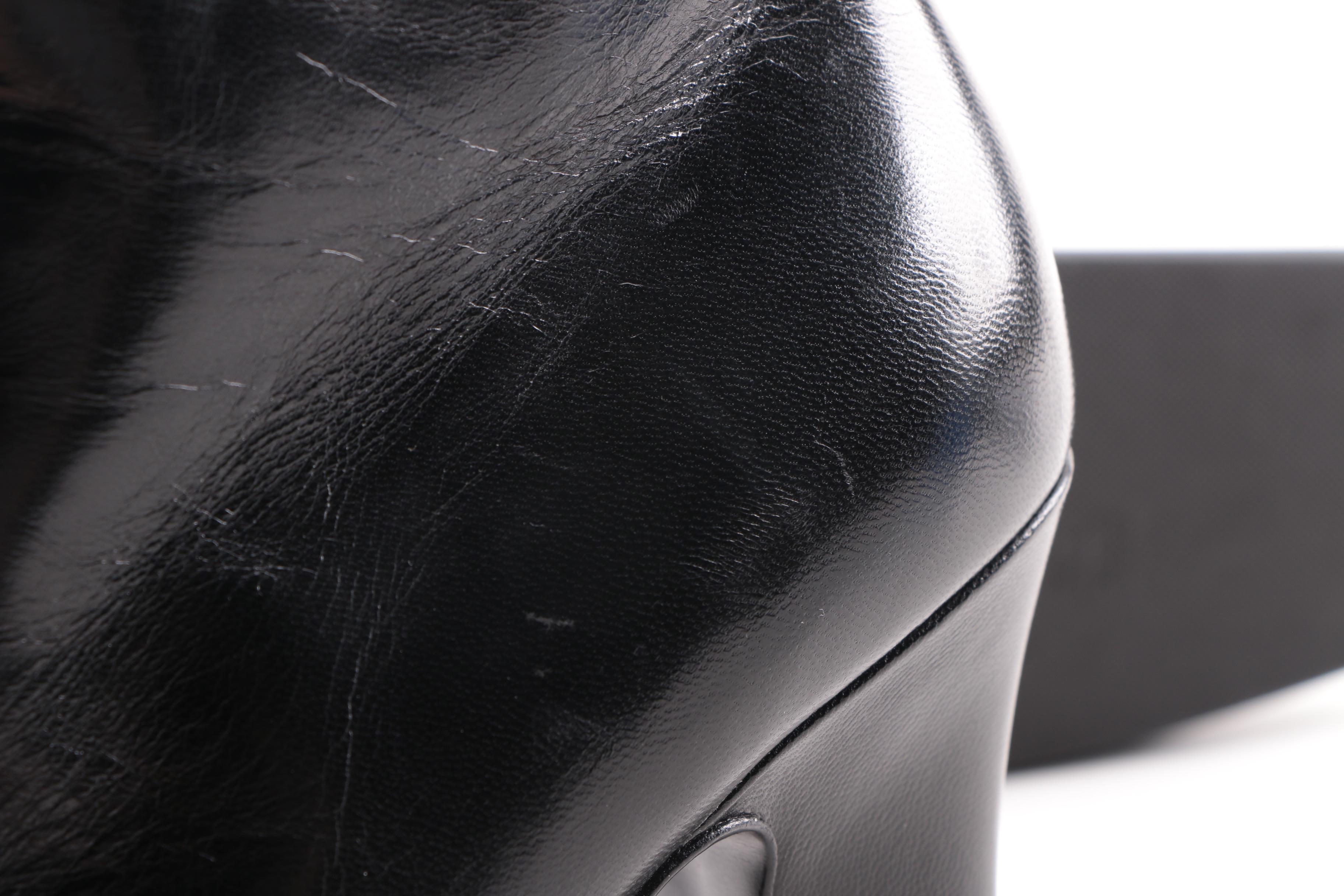 Women's Prada Black Leather Lace-Up Boots