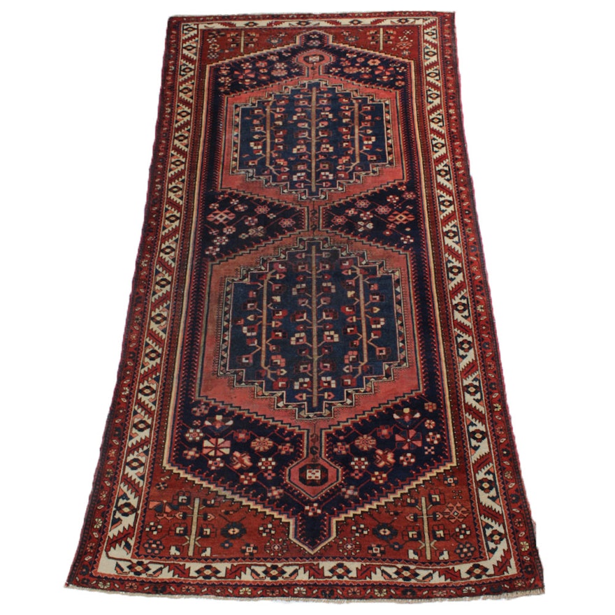 Vintage Hand-Knotted Persian Kurdish Bijar Area Rug