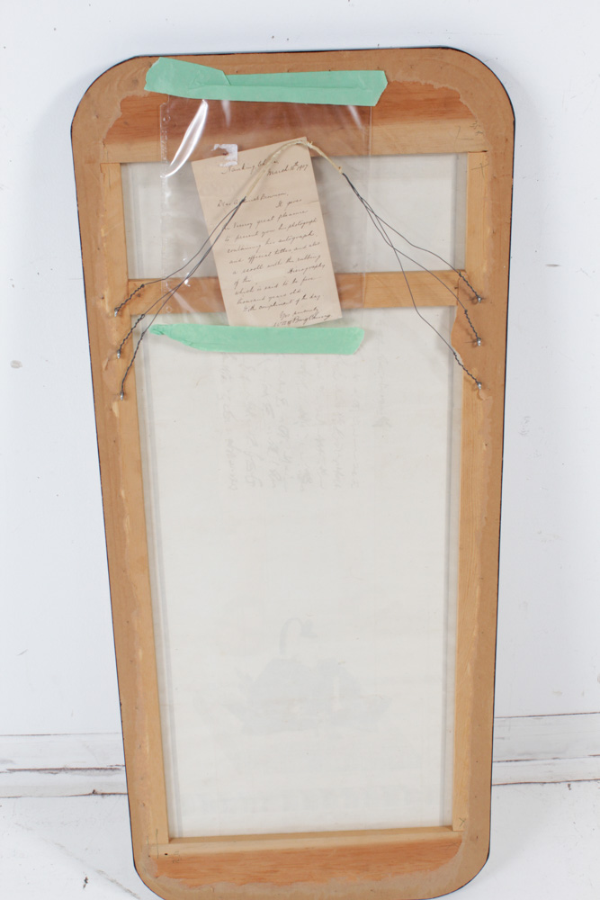 Antique Japanese Printed Calligraphy and Portrait