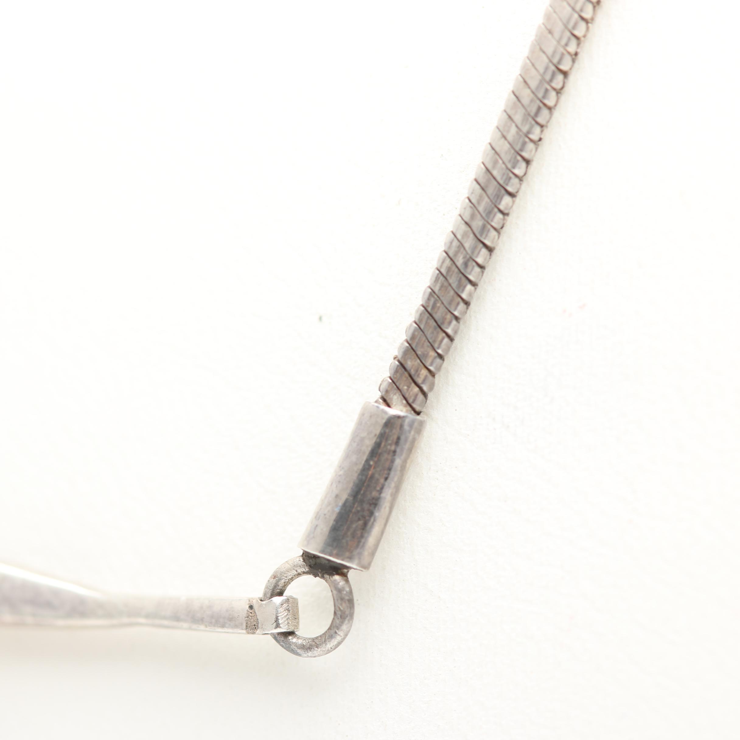 Sterling Silver Chalcedony Pendant Necklace