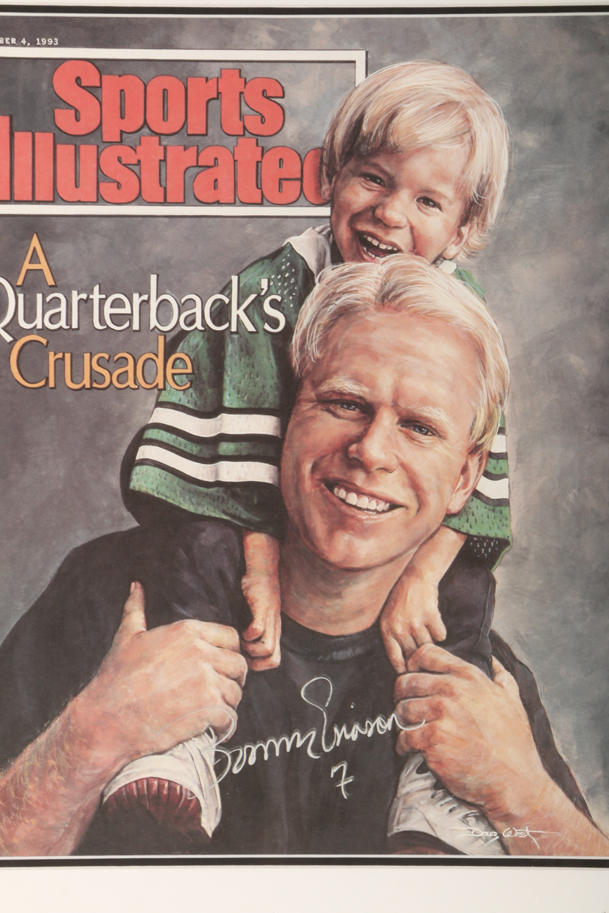 Signed Boomer Esiason "A Quarterback's Crusade" Lithograph
