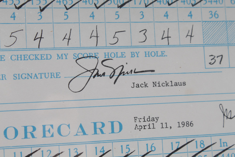 Jack Nicklaus Signed Complete Set of Scorecards from 1986 Masters