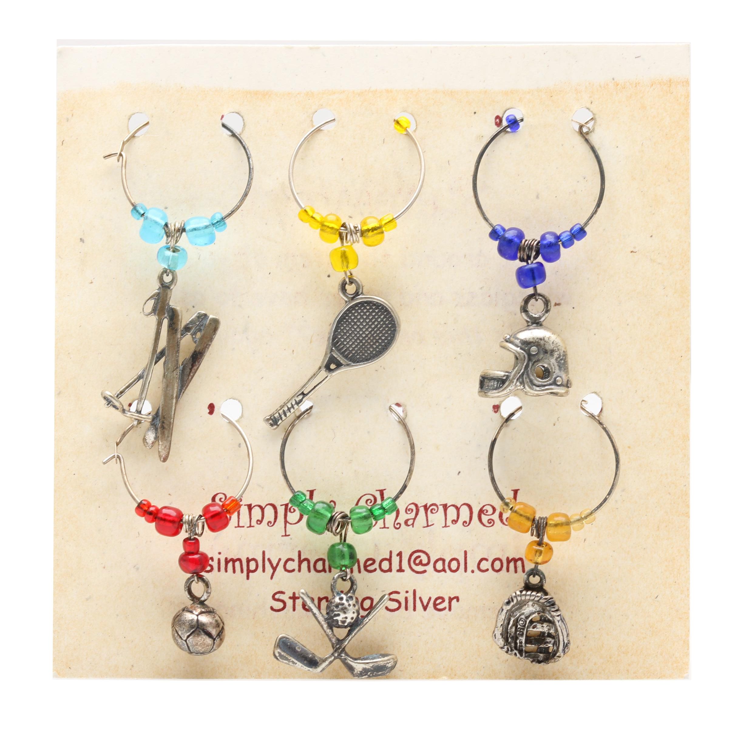 Simply Charmed Sterling Silver Wine Glass Stem Charms