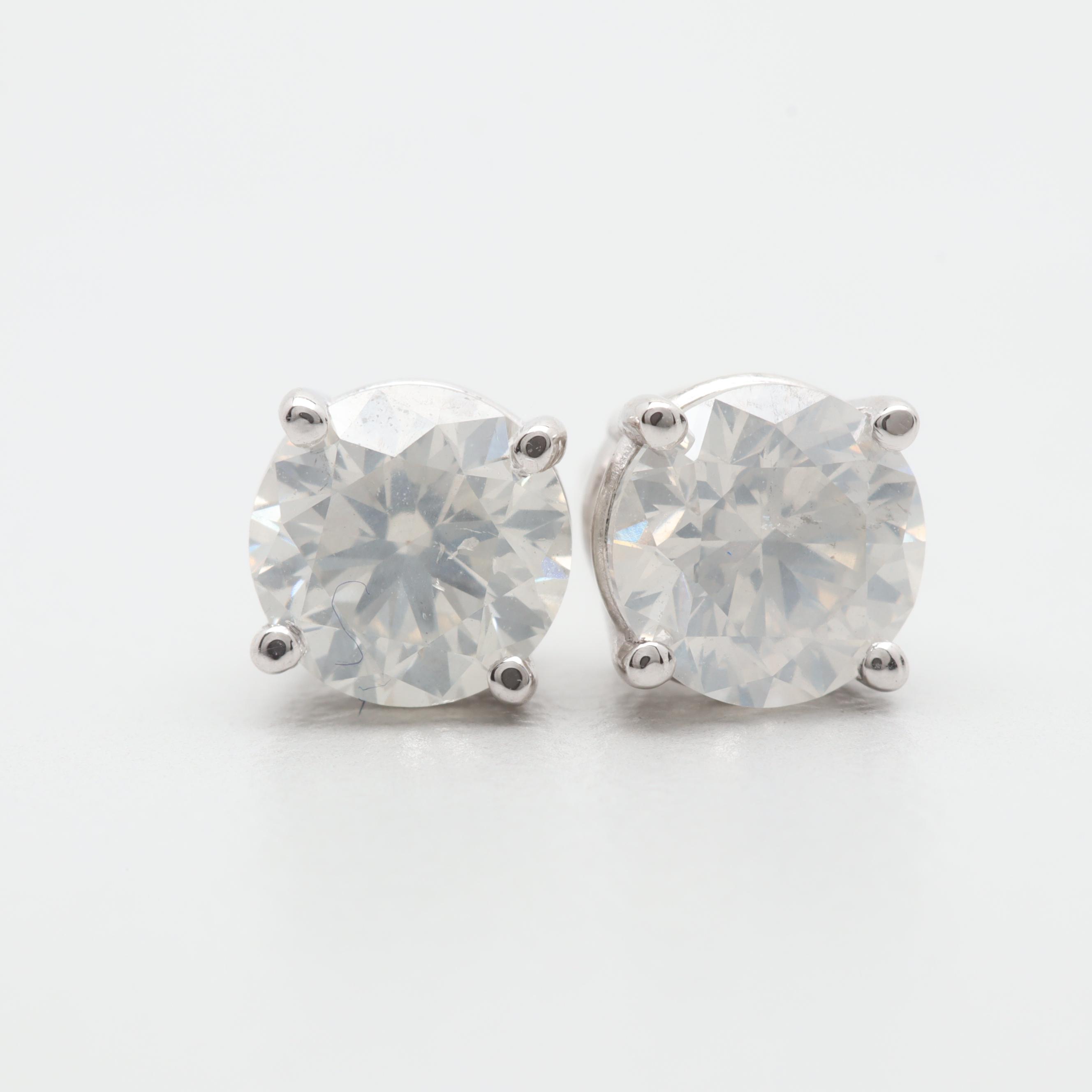 14K White Gold 1.04 CTW Diamond Earrings