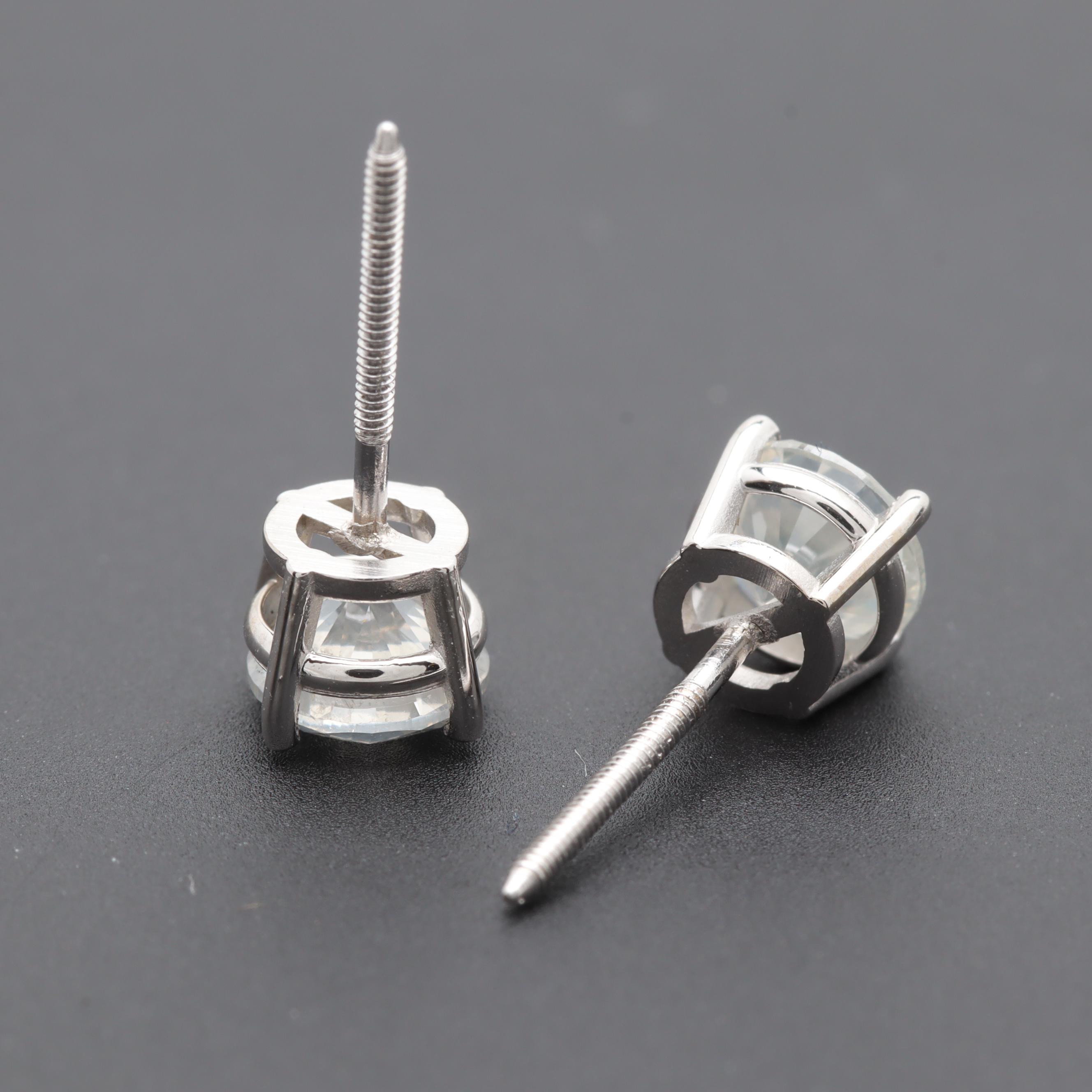 14K White Gold 1.04 CTW Diamond Earrings