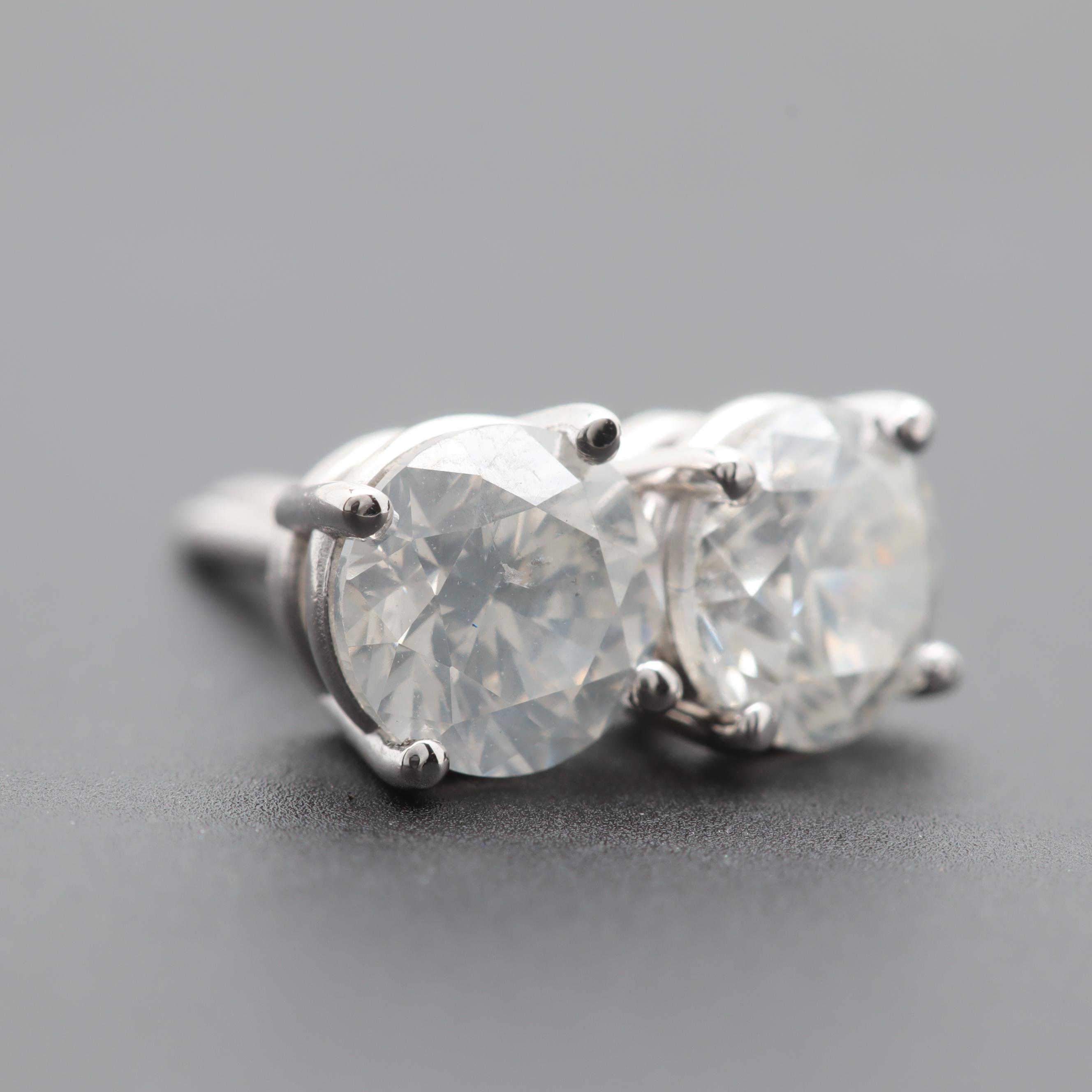 14K White Gold 1.04 CTW Diamond Earrings