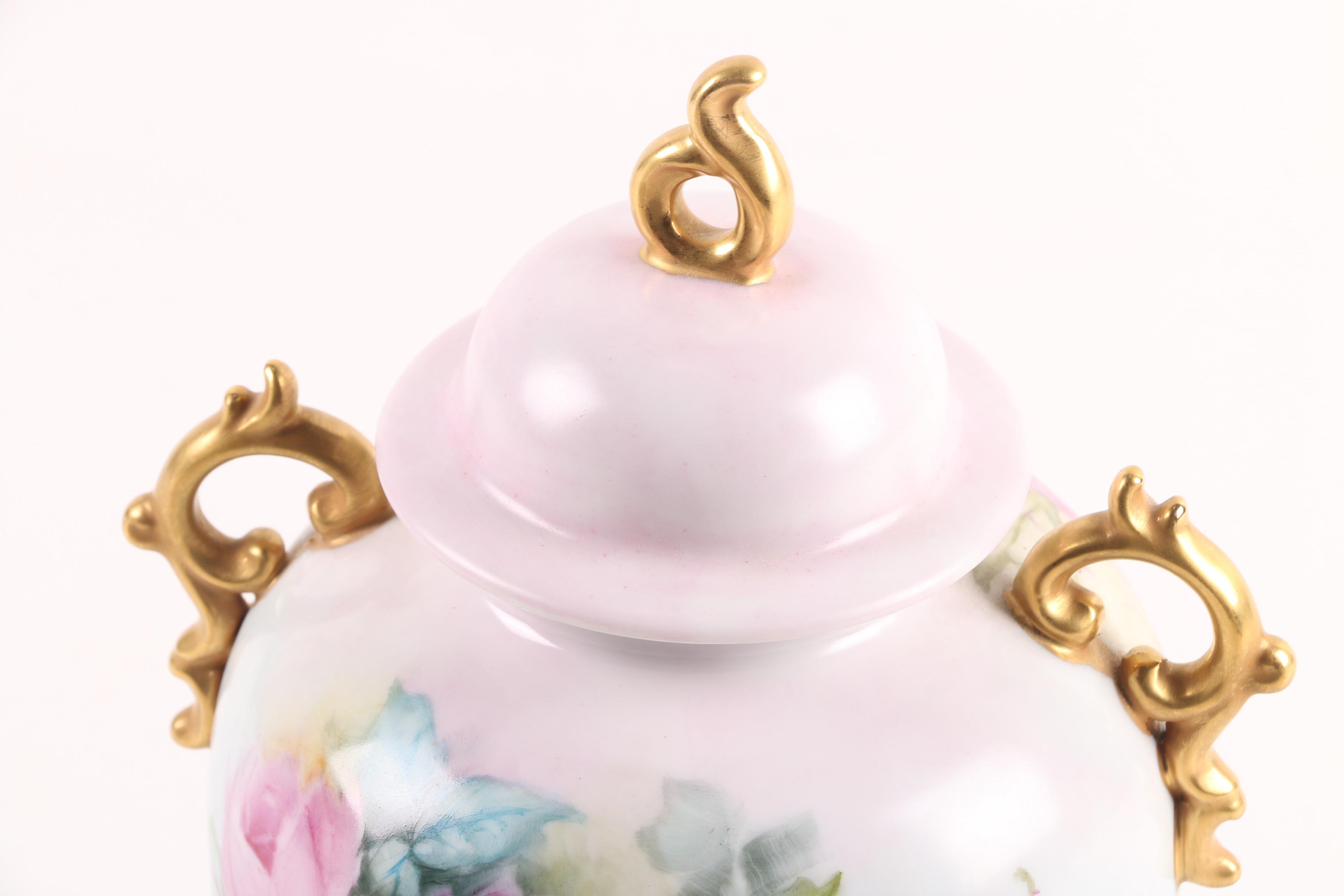 Floral Themed Porcelain Decorative Plates, Lidded Urn, and Coffee Pot