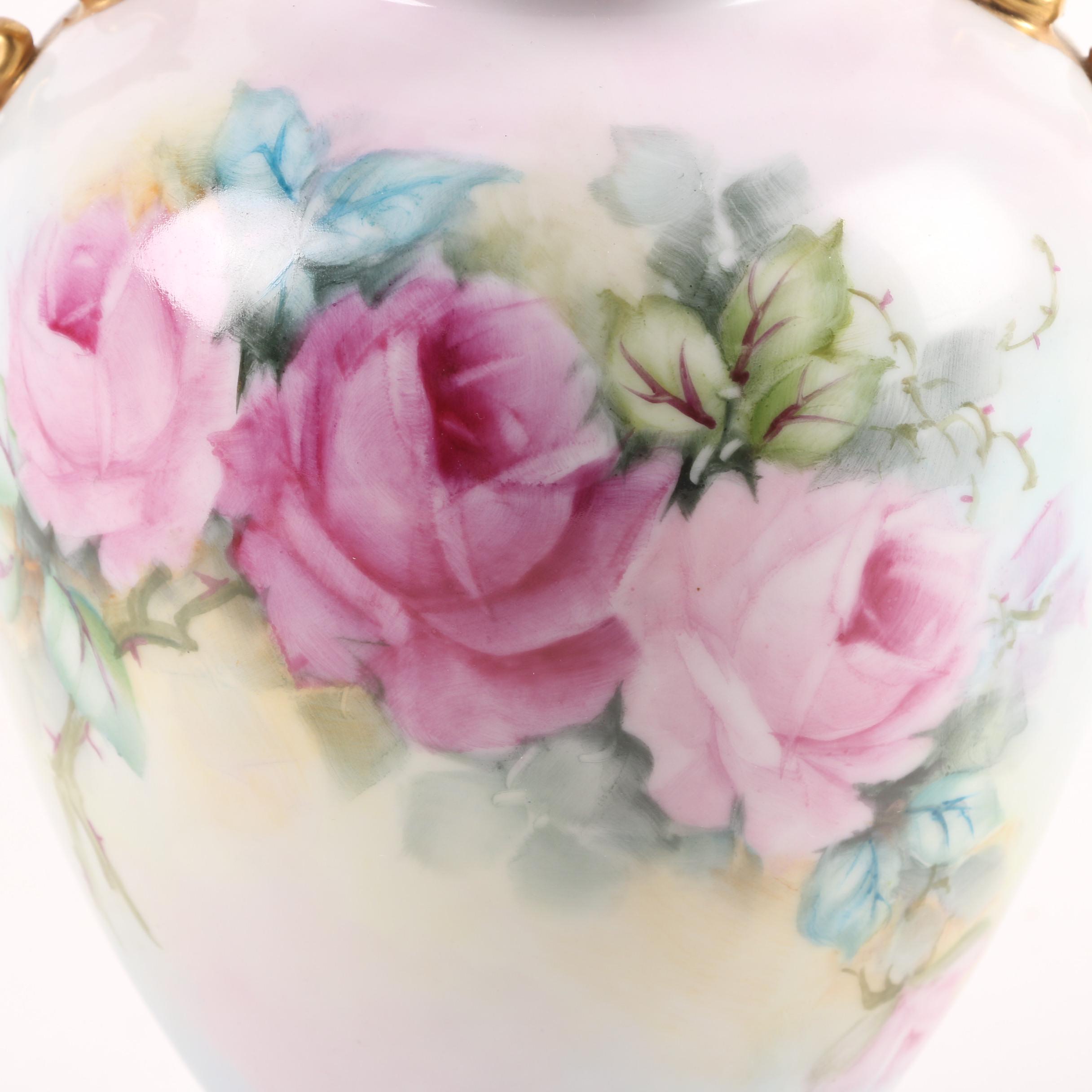 Floral Themed Porcelain Decorative Plates, Lidded Urn, and Coffee Pot