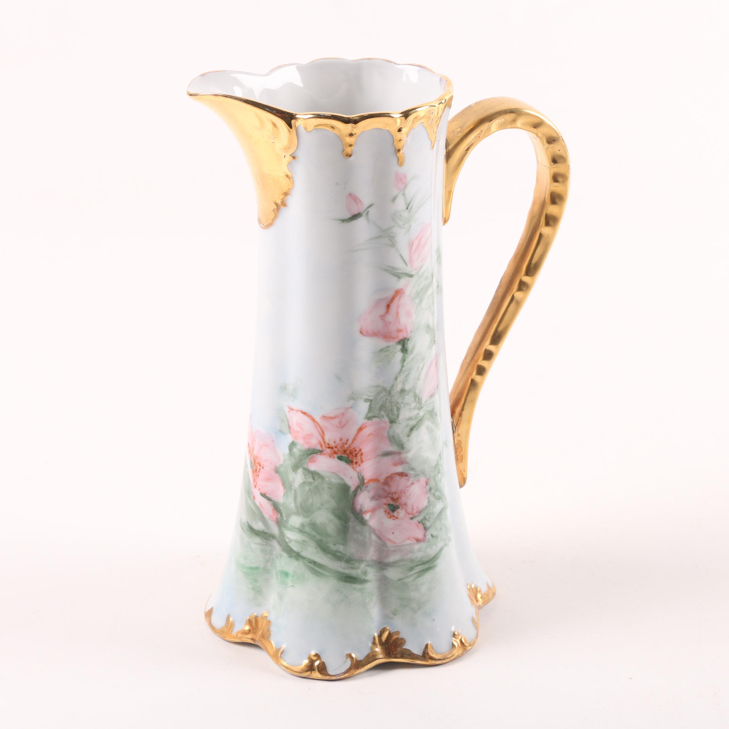 Floral Themed Porcelain Decorative Plates, Lidded Urn, and Coffee Pot