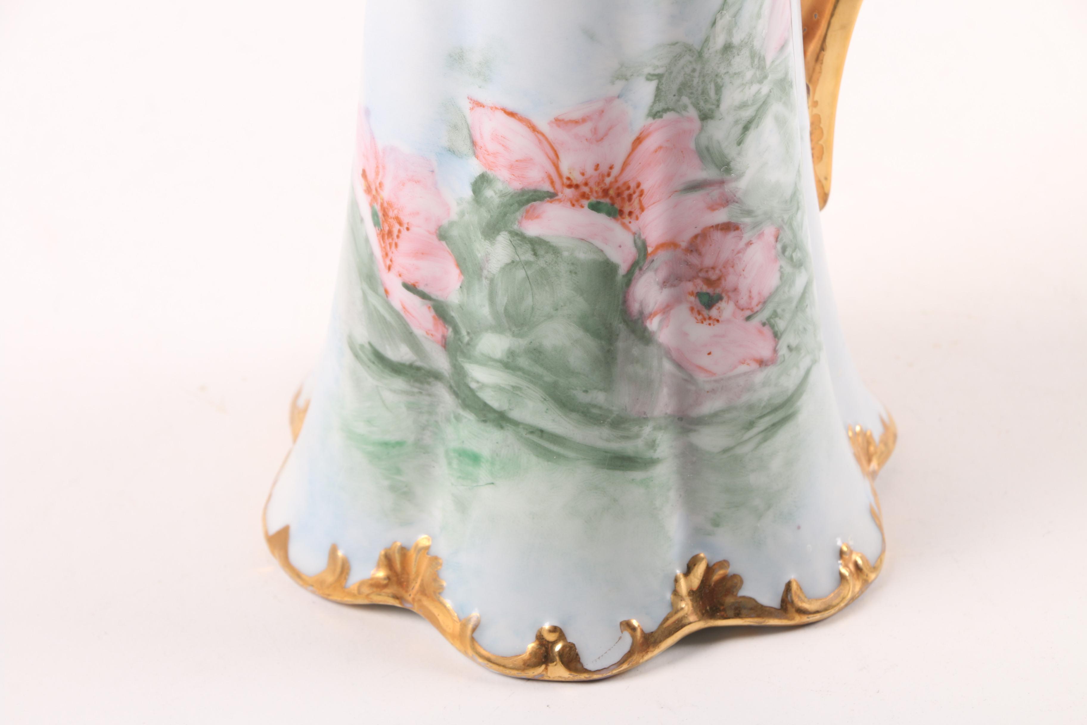 Floral Themed Porcelain Decorative Plates, Lidded Urn, and Coffee Pot