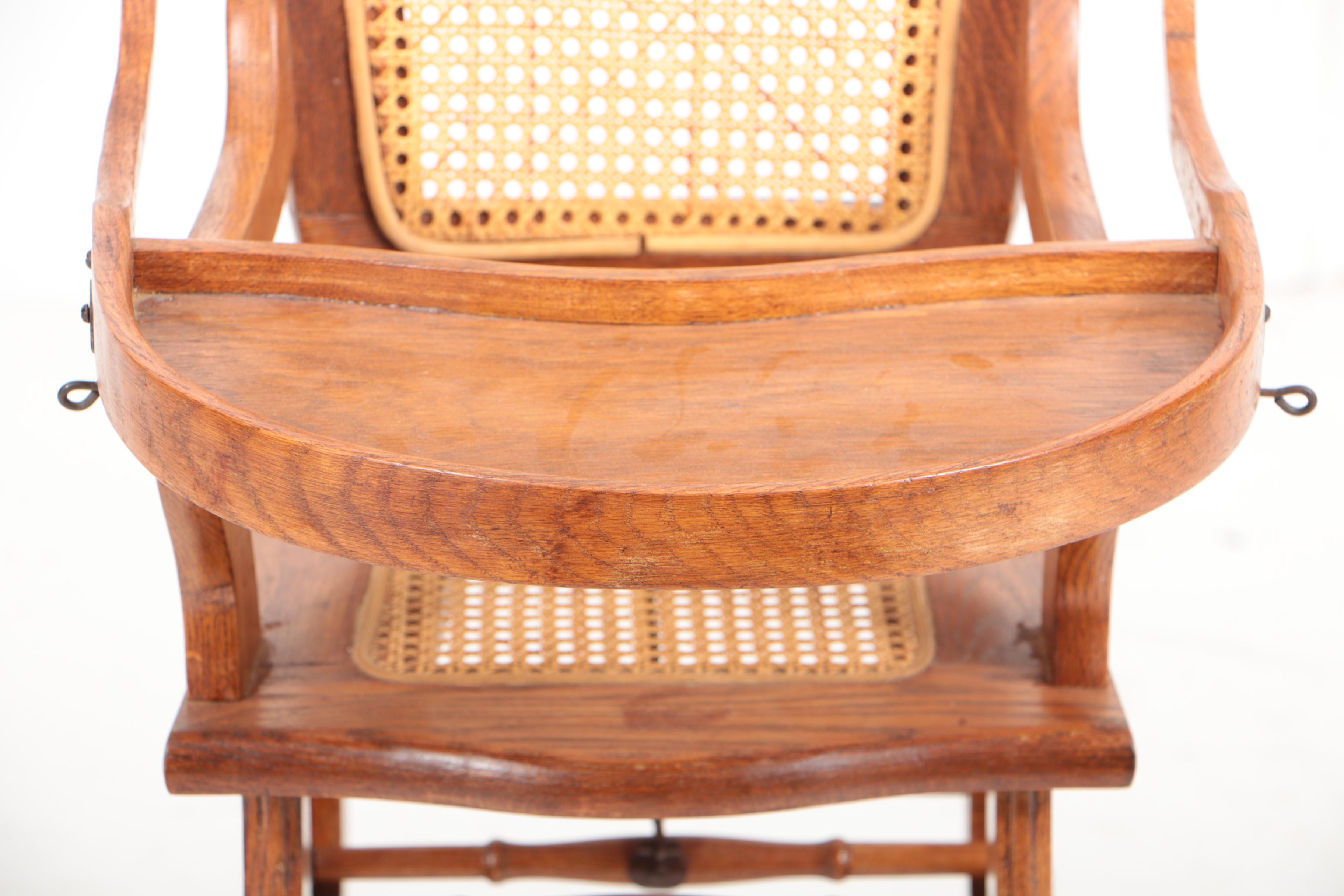 Victorian Oak Adjustable Child's Highchair, Late 19th Century