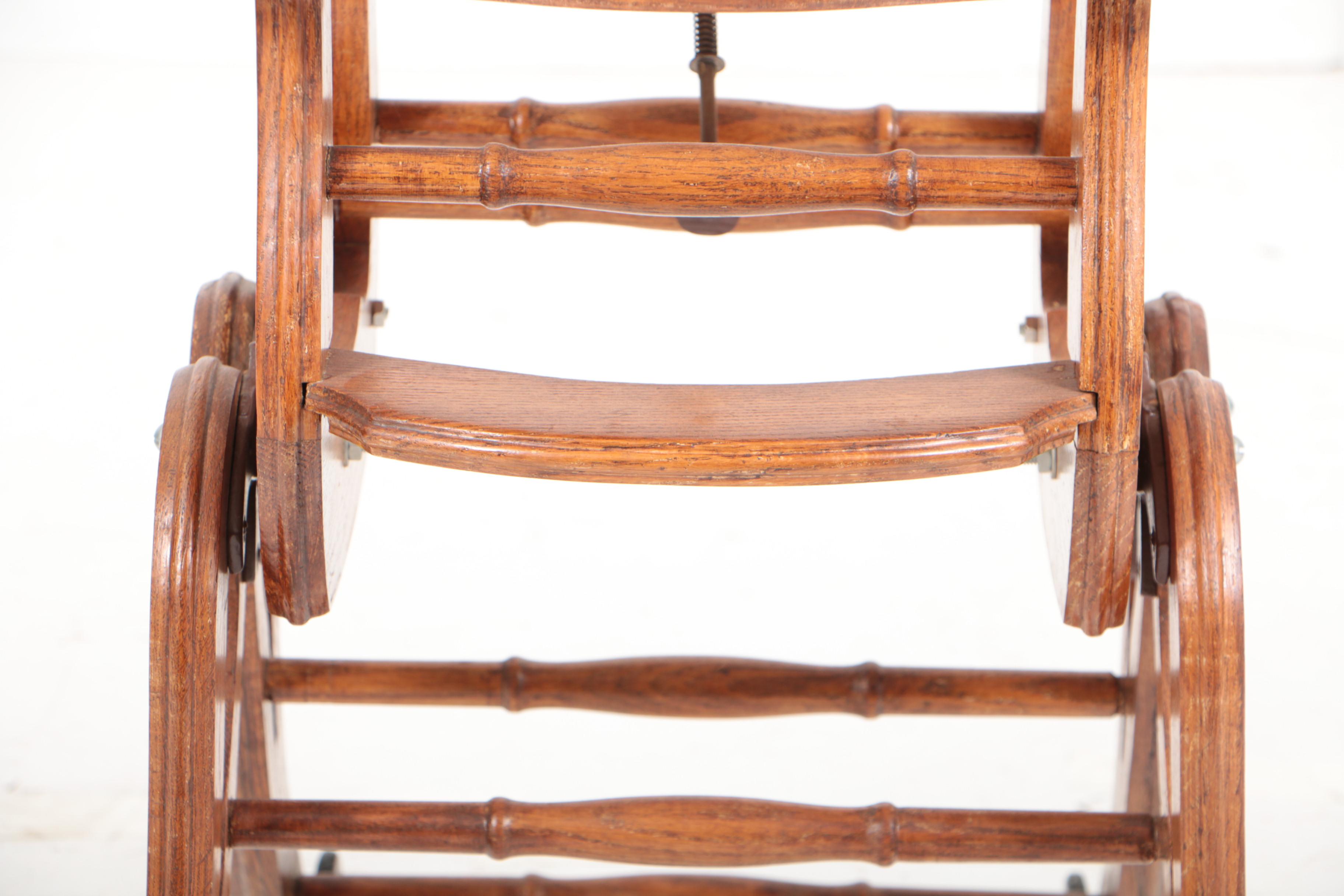 Victorian Oak Adjustable Child's Highchair, Late 19th Century