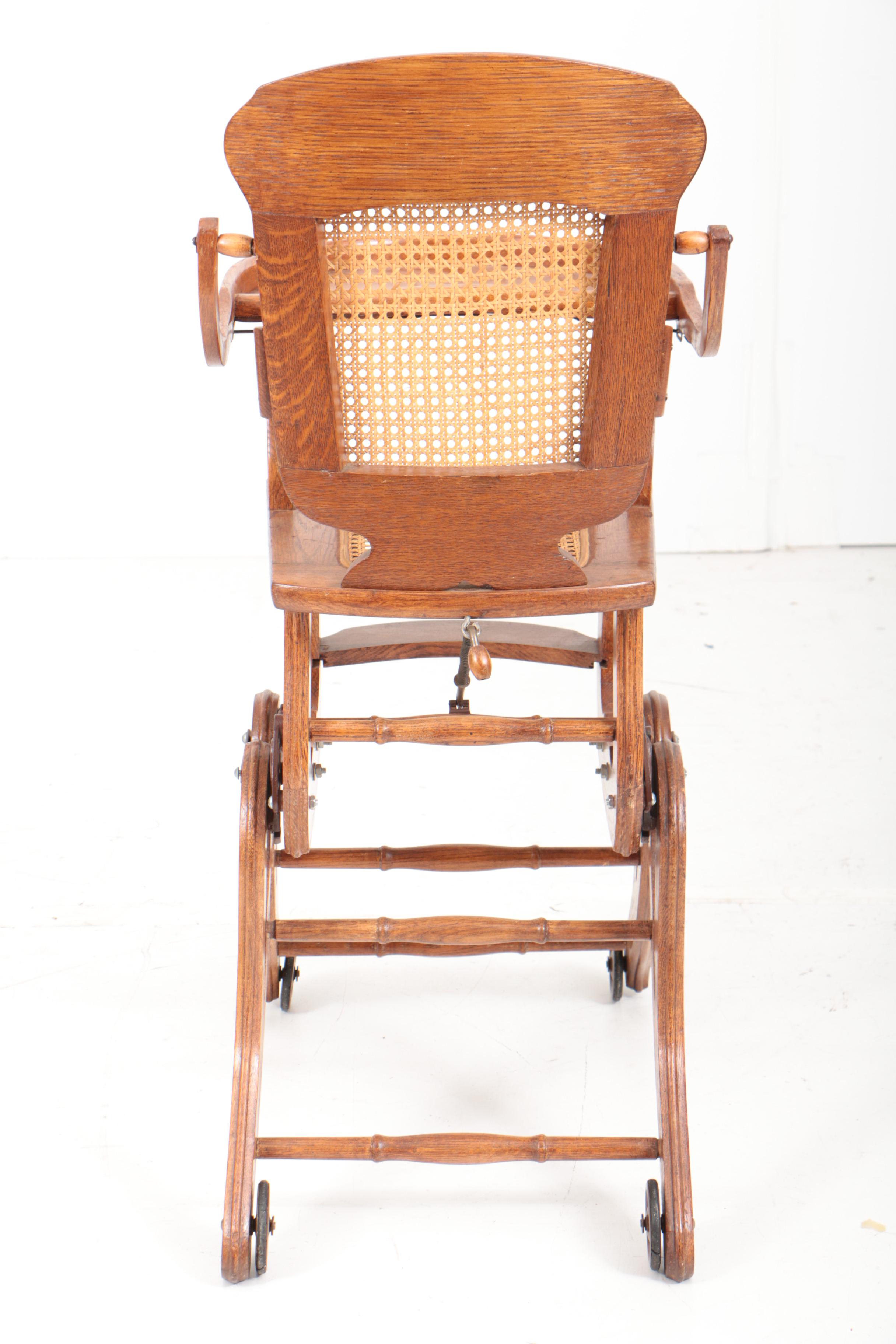Victorian Oak Adjustable Child's Highchair, Late 19th Century