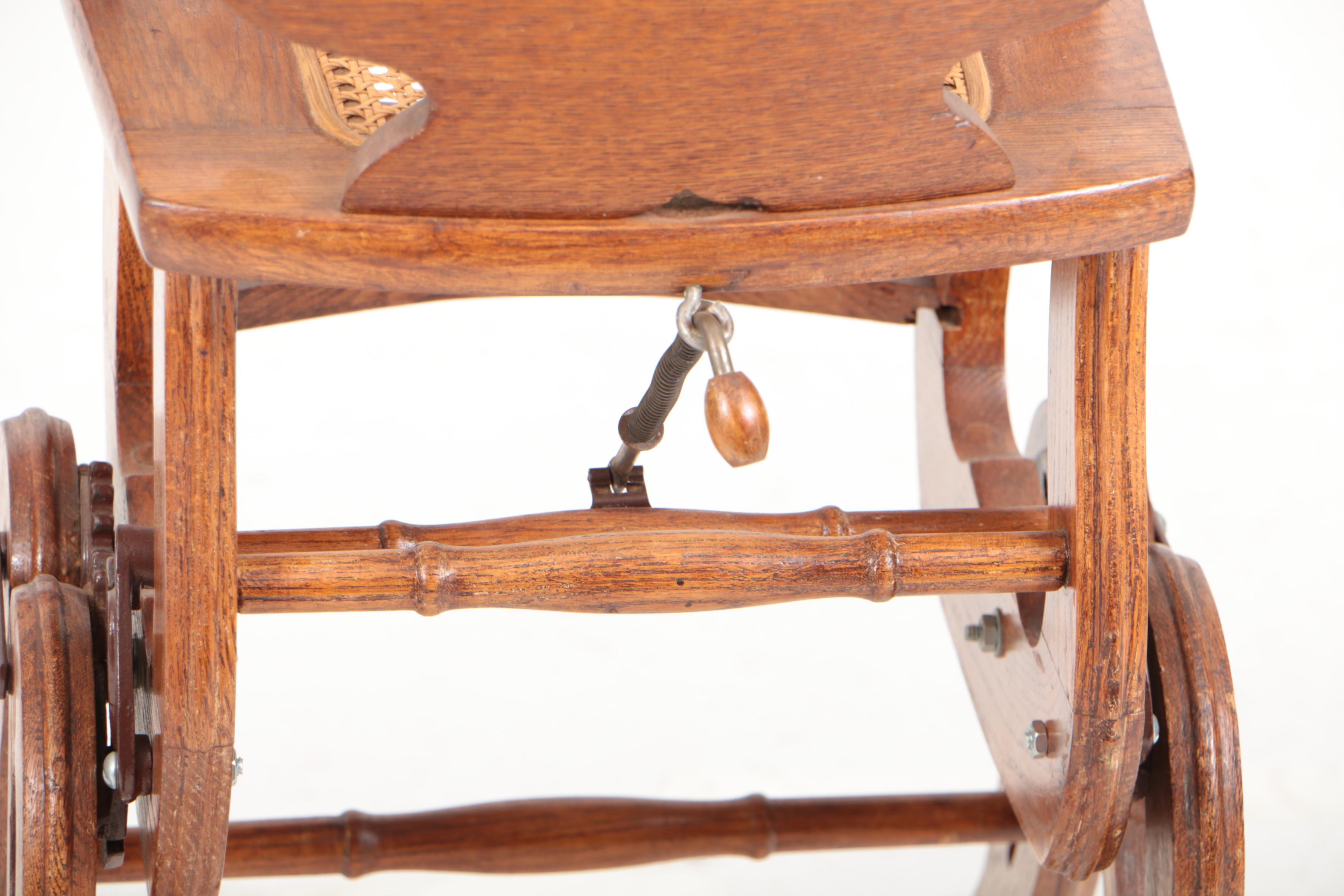 Victorian Oak Adjustable Child's Highchair, Late 19th Century